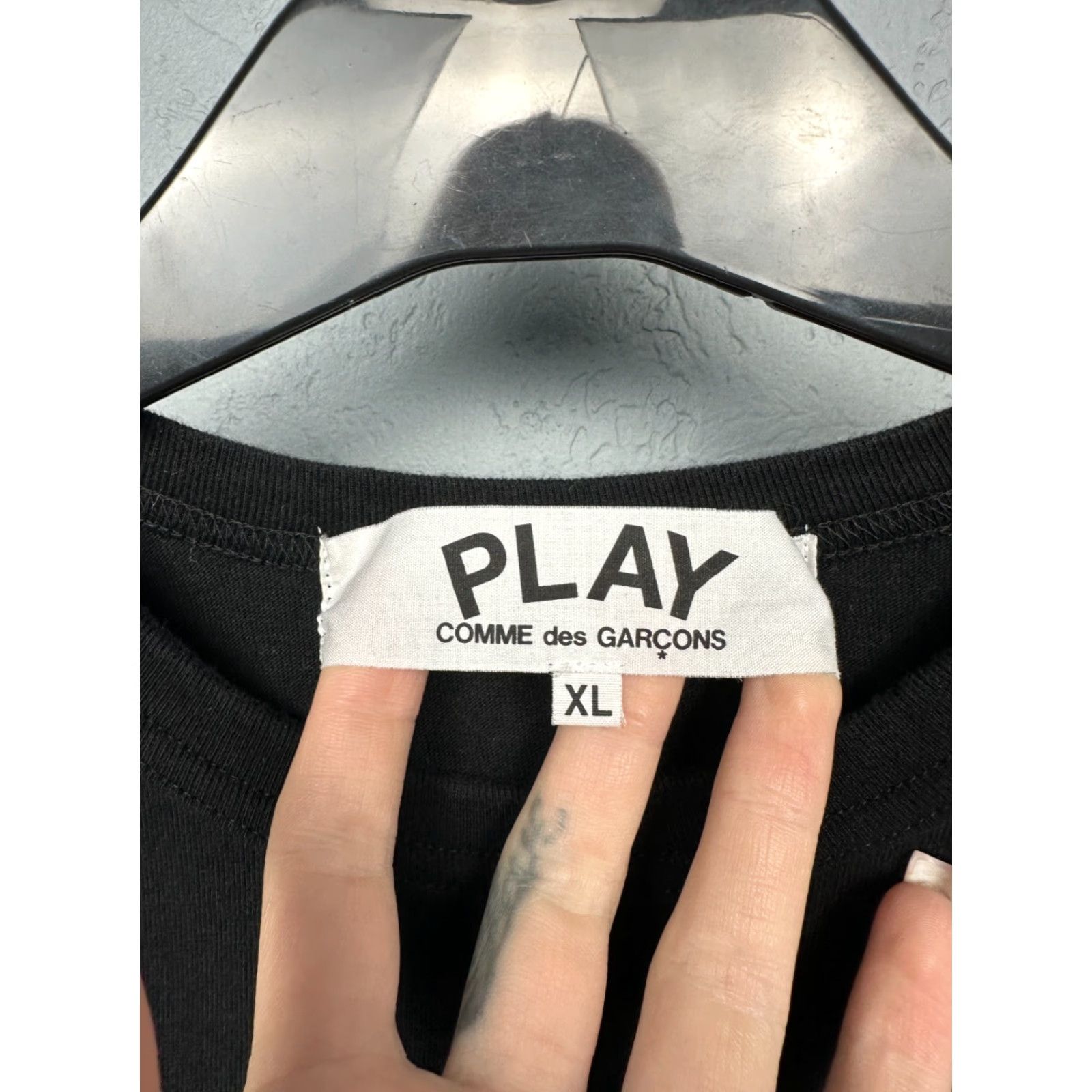 Comme des Garcons Girl Play Comme des Garcons Long Sleeve T-Shirt Heart XL Women's Black Cotton Shirt Size XL / US 12-14 / IT 48-50 - 4 Thumbnail