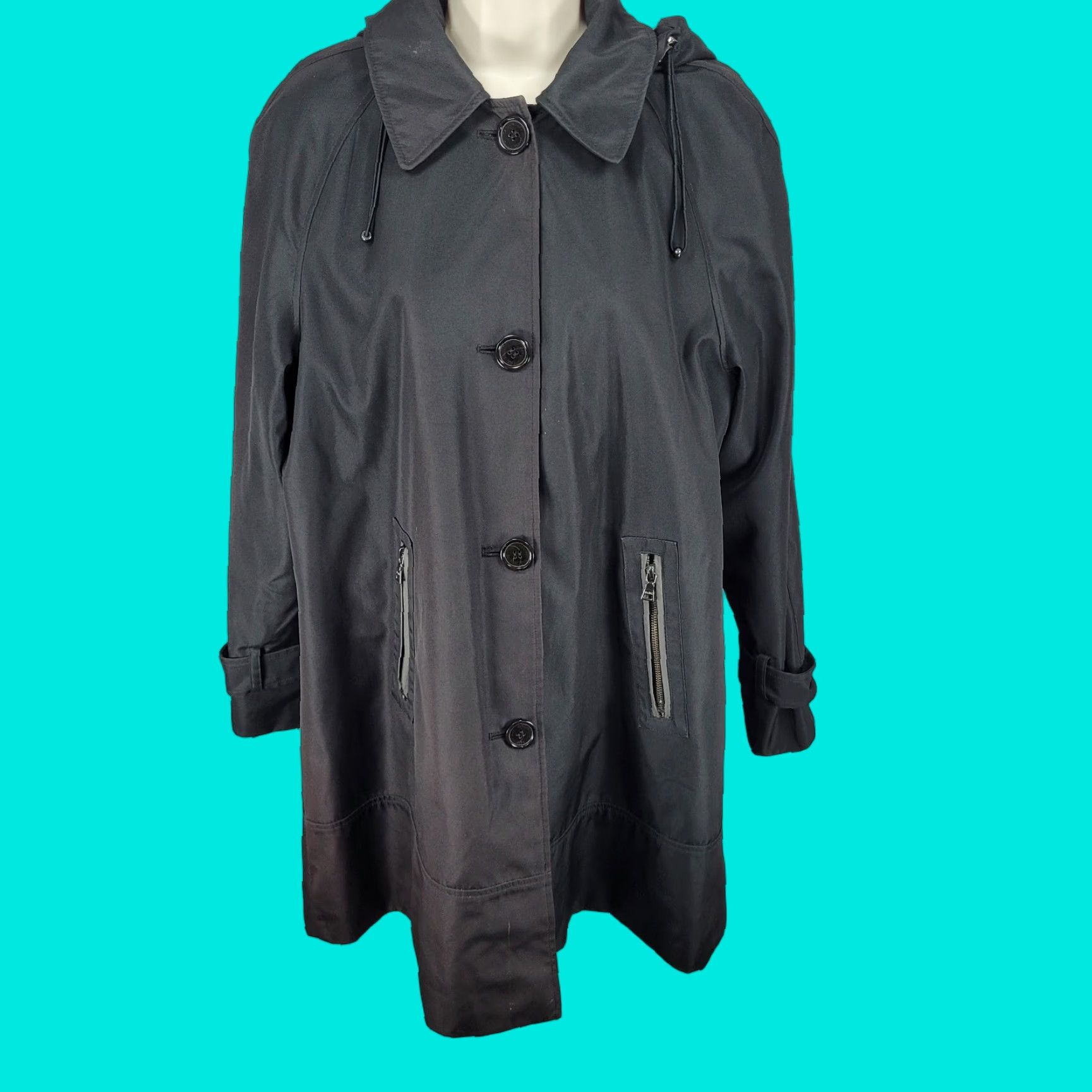 Vintage Marc New York Trench Coat Buttoned Zipped Pockets Removable Hood Size Large Size L / US 10 / IT 46 - 1 Thumbnail
