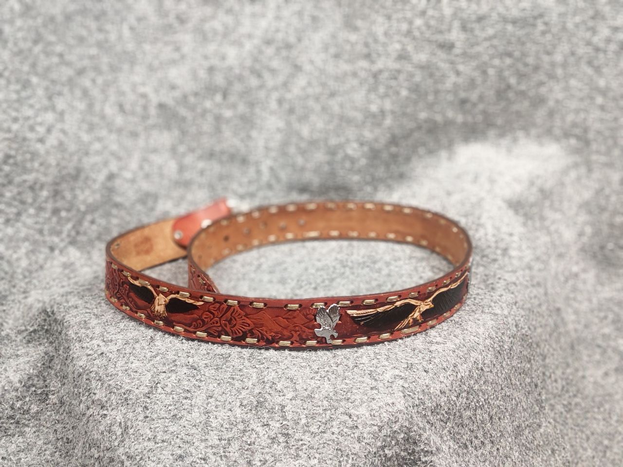 Vintage Vintage Cintos Imperial Bergamot Brass Western Leather Belt Size ONE SIZE - 4 Thumbnail