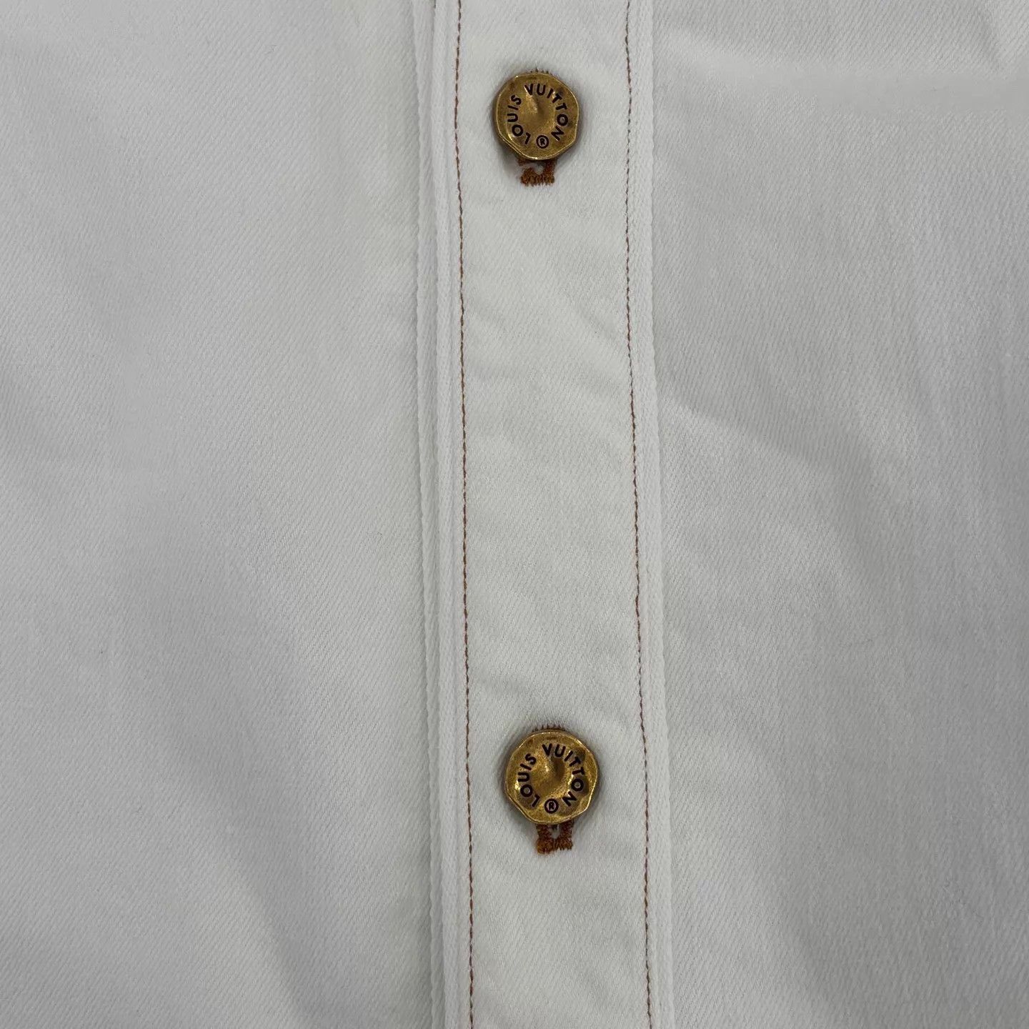 Louis Vuitton LV White Allover Print Denim Short Sleeve L New with Tags Size US L / EU 52-54 / 3 - 8 Thumbnail