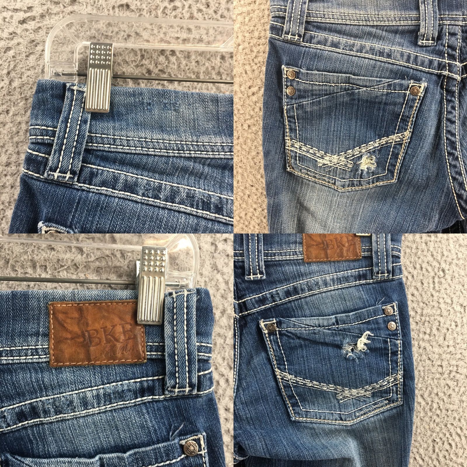 Vintage BKE Cropped Jeans Women 27 (30x26) Blue Denim Cotton Blend Low Rise Zip Size 27" / US 4 / IT 40 - 9 Thumbnail