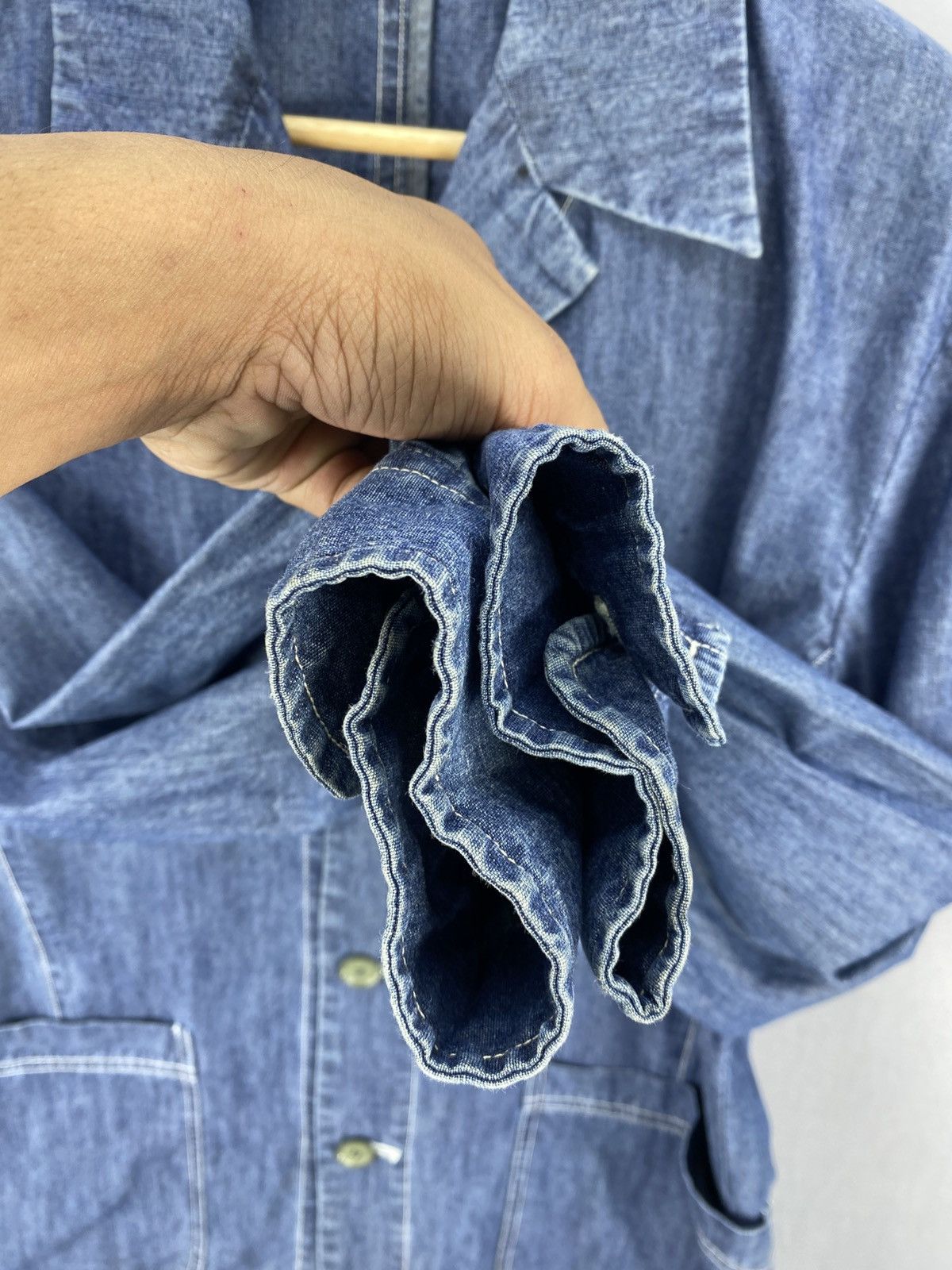 Japanese Brand Vintage IY Basics Chore Denim Jacket By Issey Miyaki Size US L / EU 52-54 / 3 - 10 Thumbnail
