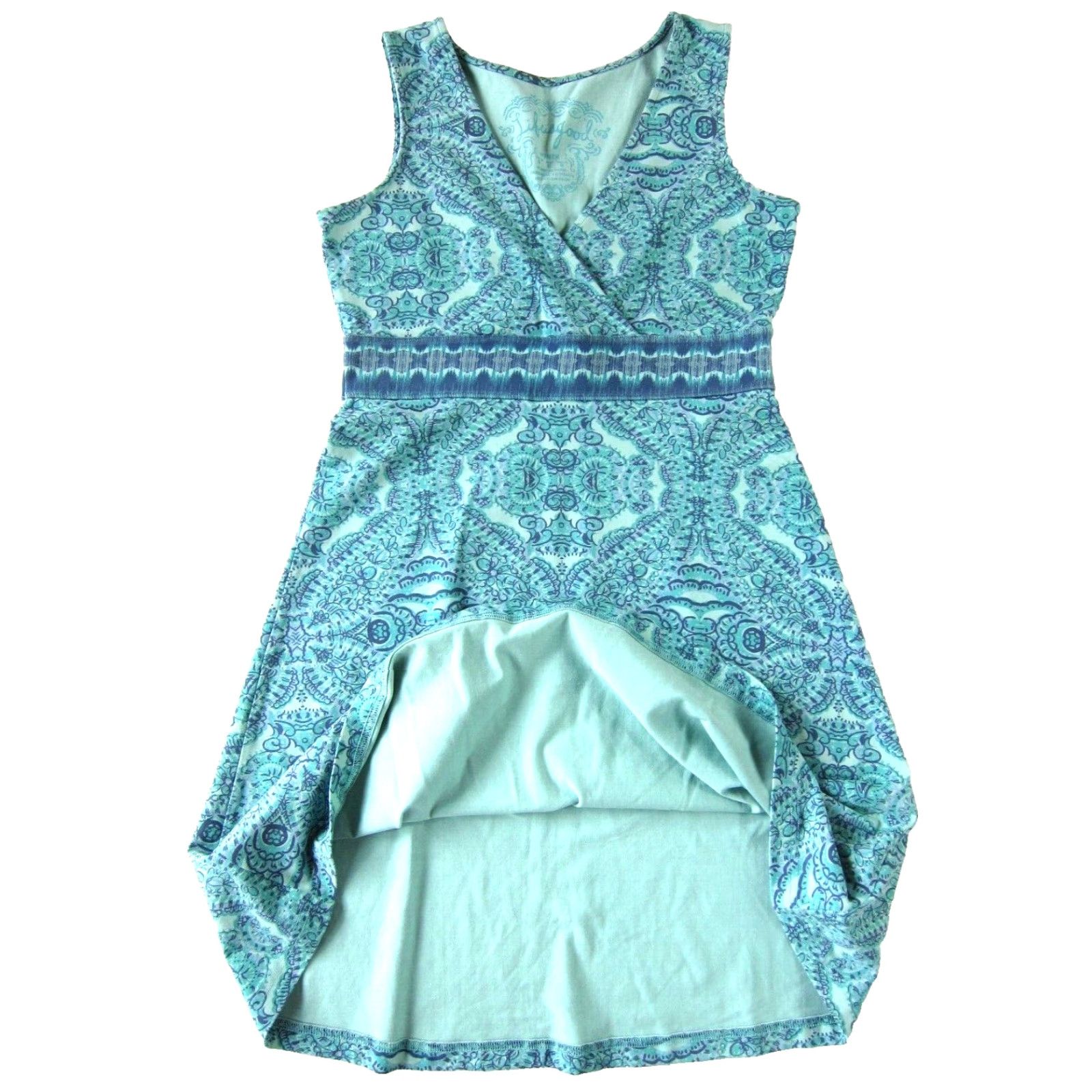 Life is Good Life Is Good Blue Floral Paisley Stretch Sleeveless V-Neck Sheath Tank Dress 6 Size M / US 6-8 / IT 42-44 - 6 Thumbnail
