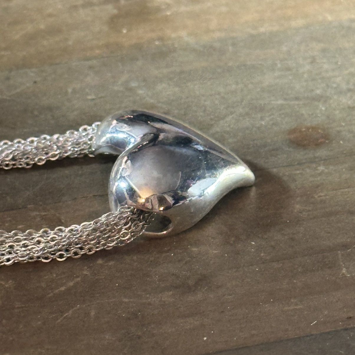 Other Multi strand silver tone puffed heart necklace Size ONE SIZE - 4 Thumbnail