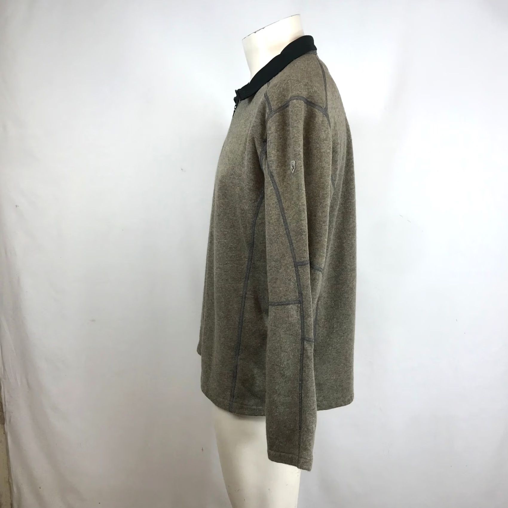Olive Kuhl Kashmira Mens Large Quarter Zip Pullover Olive Green Heathered Fleece L Size US L / EU 52-54 / 3 - 7 Thumbnail