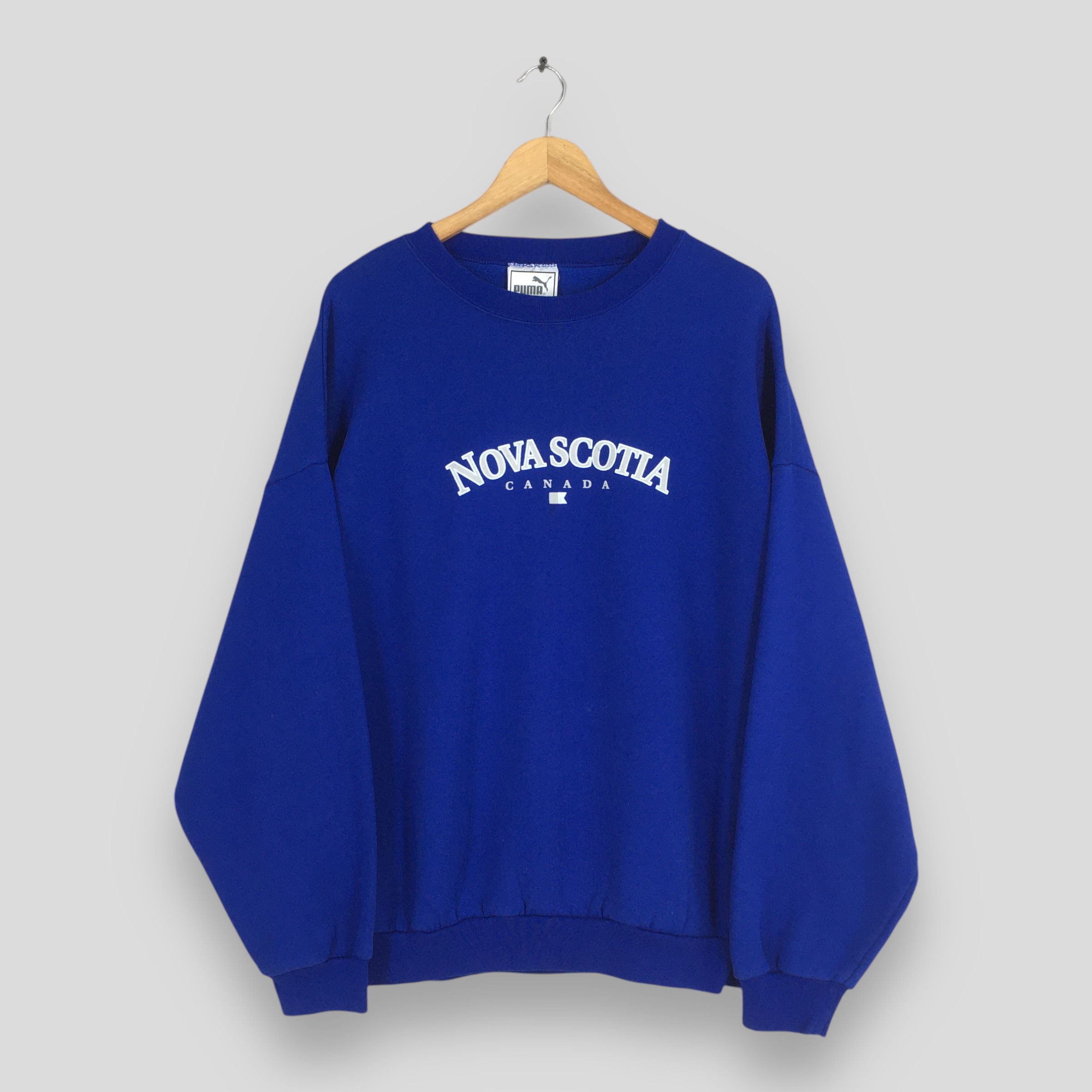 Puma Vintage Nova Scotia Canada Blue Sweatshirt 3XLarge Size US XXL / EU 58 / 5 - 1 Thumbnail