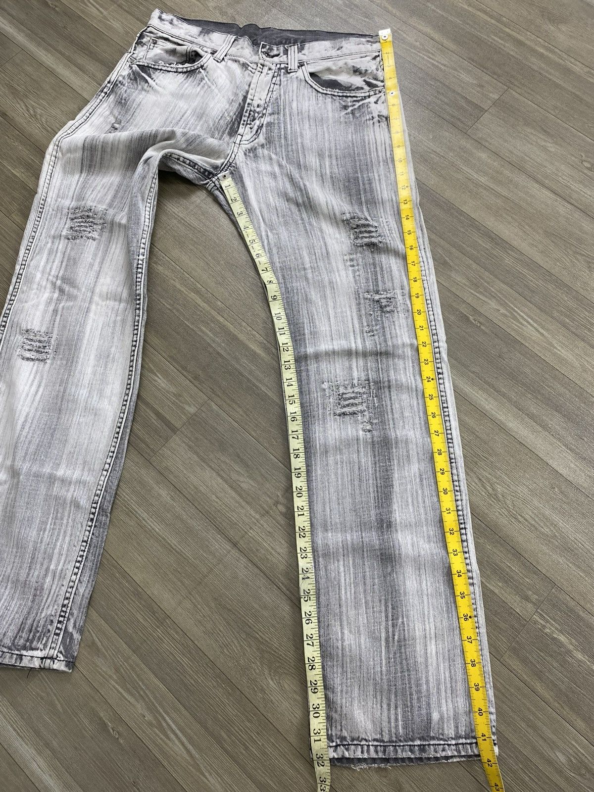 Japanese Brand 2000s Tornado Mart Style Acid Wash Punk Lgb Distressed Jeans Size US 32 / EU 48 - 18 Thumbnail