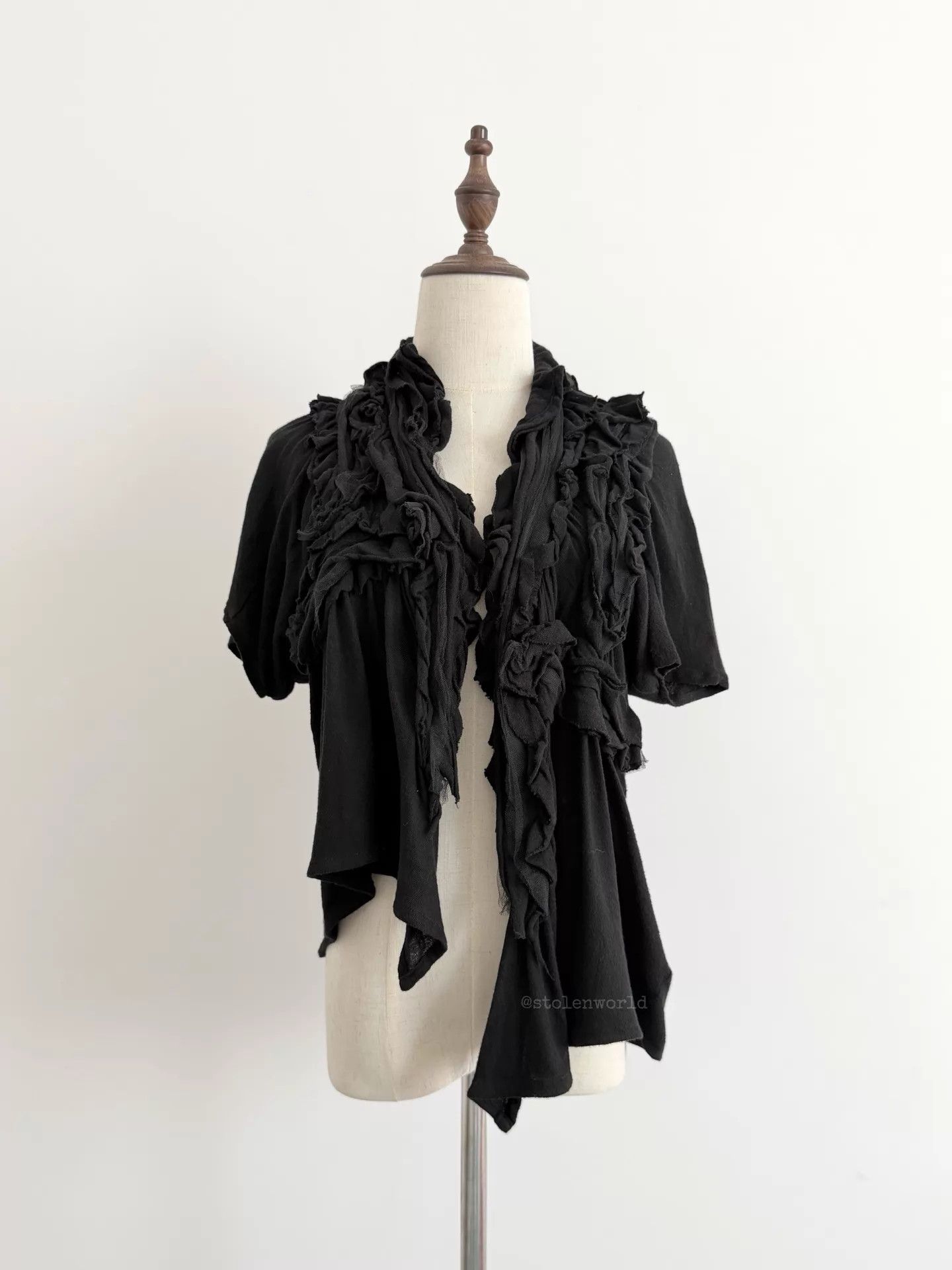 Comme des Garcons Comme des Garçons Irregular Pleats Asym Short-Sleeve Top Size ONE SIZE - 2 Thumbnail