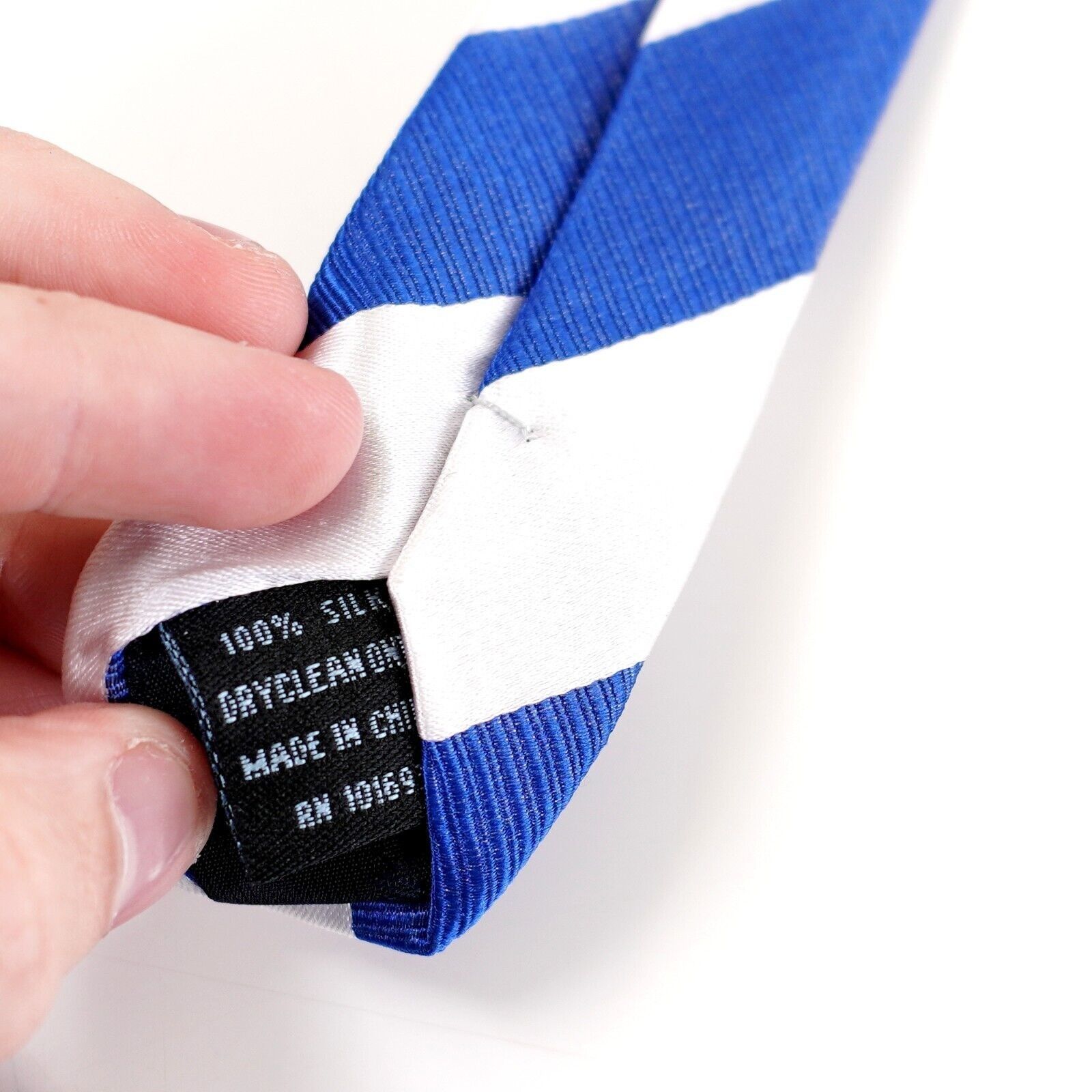 NHL NEW NHL Blue White Lightning Hockey Striped Ribbed Woven Sil Size ONE SIZE - 6 Thumbnail