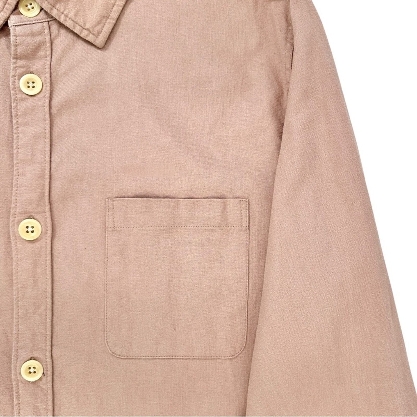 Corridor Rose Overshirt - Pink Cotton Linen Shirt Chore Jacket Coat Size US L / EU 52-54 / 3 - 5 Thumbnail