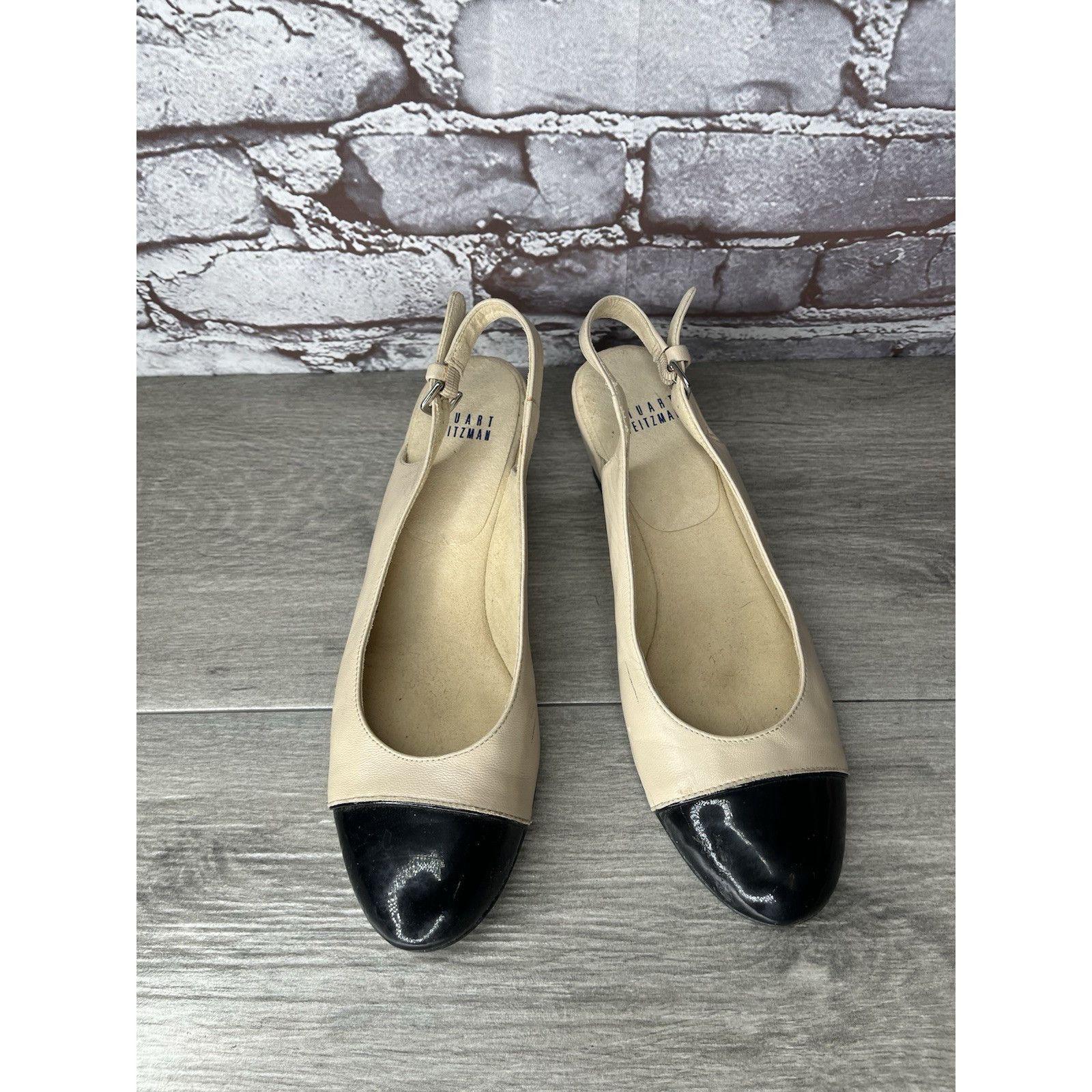 Stuart Weitzman STUART WEITZMAN Black Patent Cap Blush Pink Leather Ankle St Size US 7 / IT 37 - 15 Thumbnail