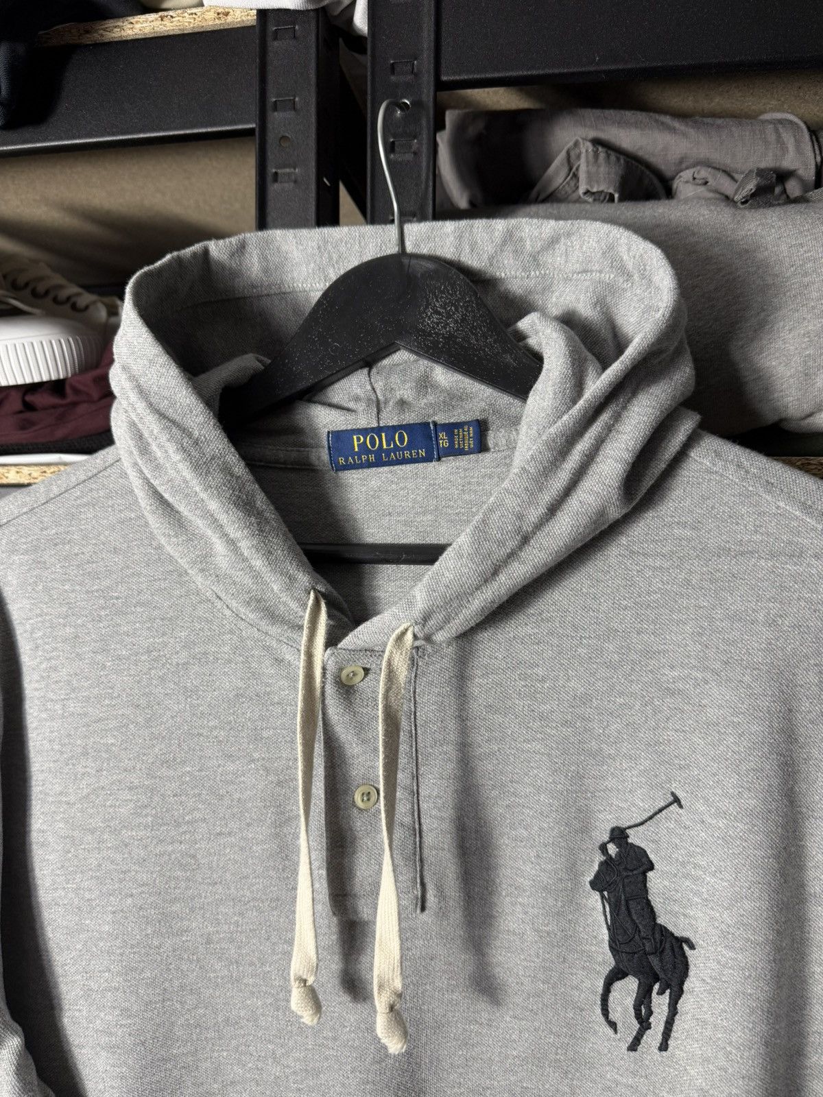 Ralph Lauren Polo Ralph Lauren Big Pony Hooded Long Sleeve Shirt Grey XL Size US XL / EU 56 / 4 - 7 Thumbnail