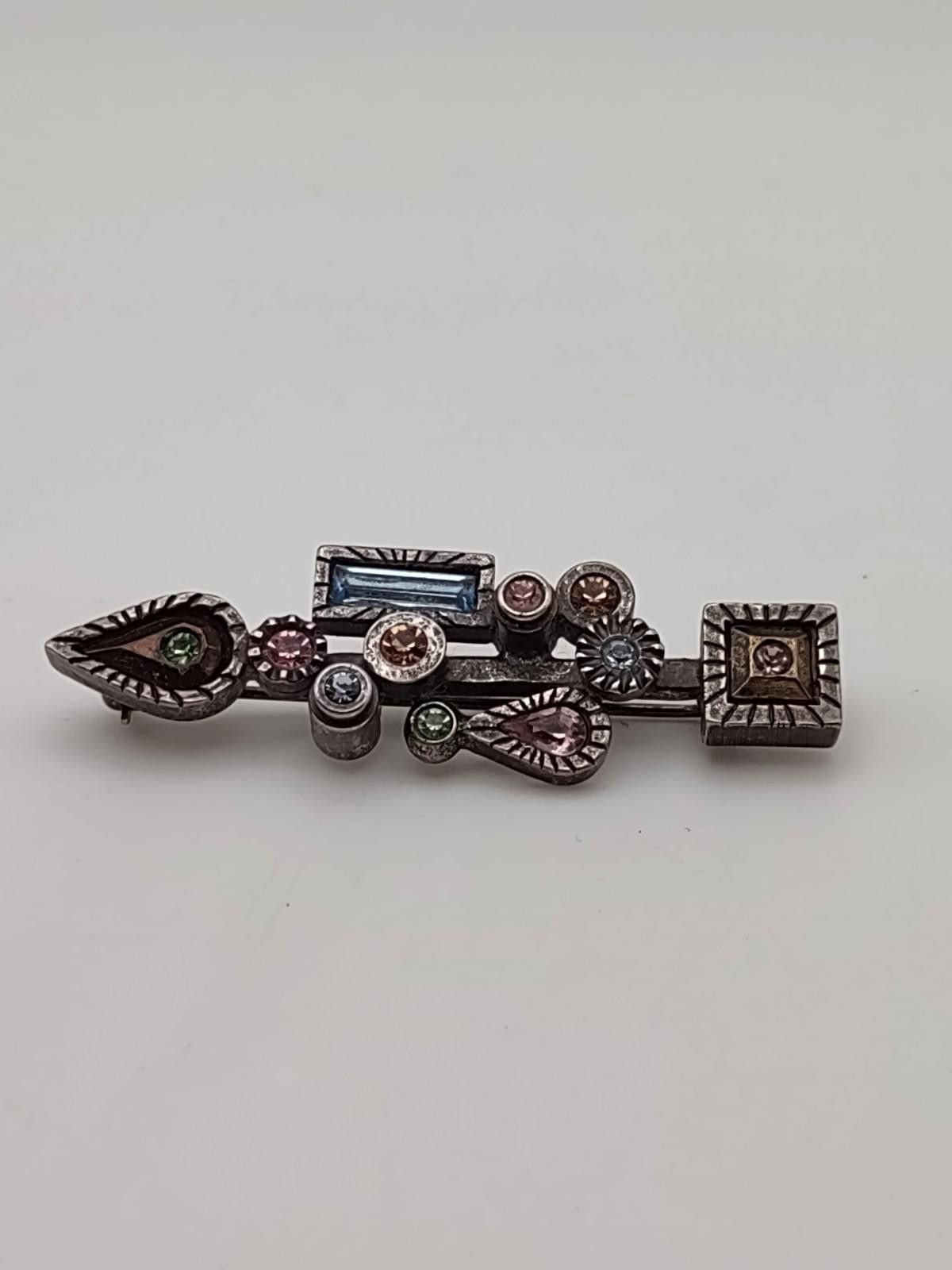 Other Patricia Locke 925 Sterling Modernist Crystal Brooch Size ONE SIZE - 1 Thumbnail