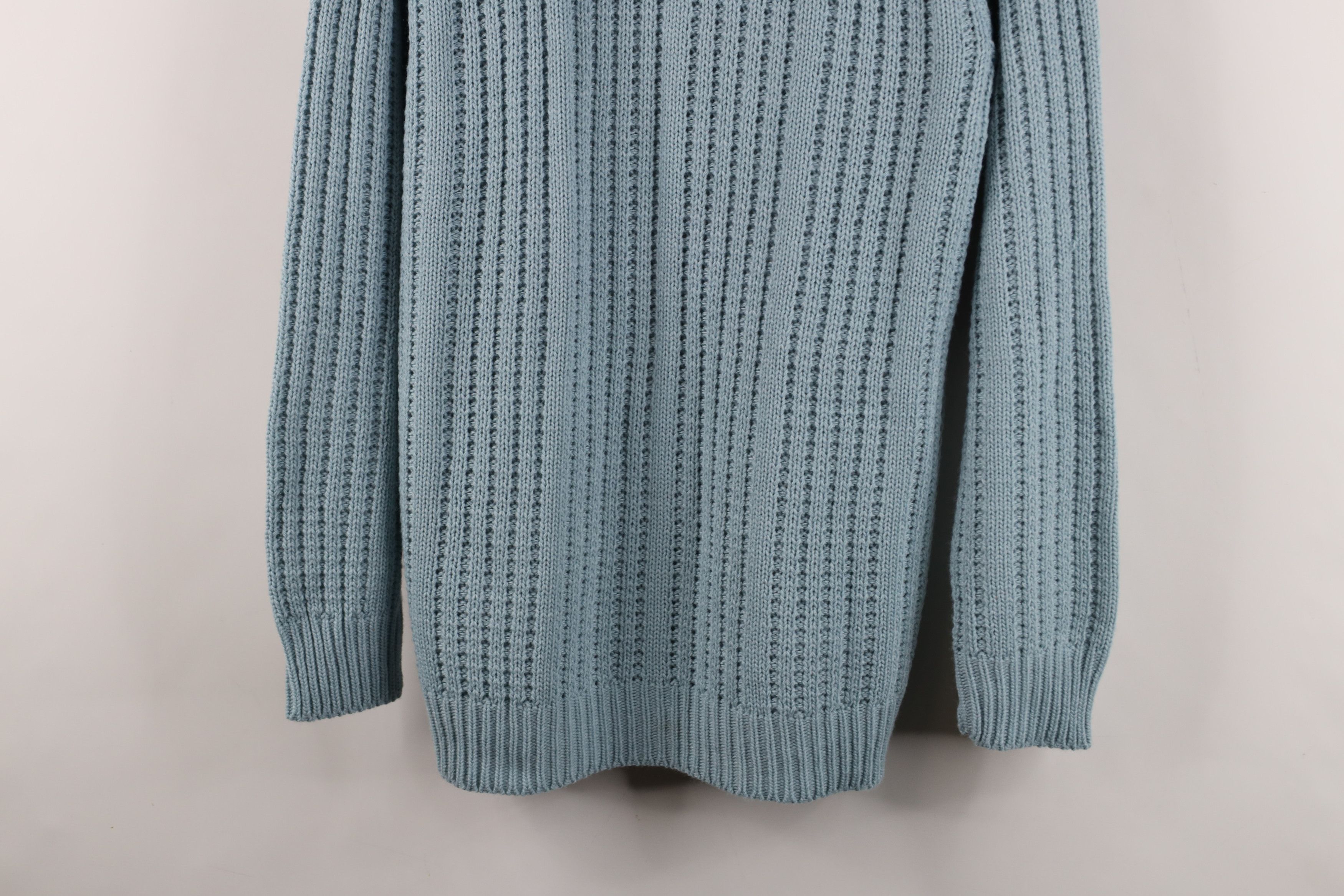 Vintage Vintage 90s Streetwear Ribbed Knit Sweater Carolina Blue Size US M / EU 48-50 / 2 - 3 Thumbnail