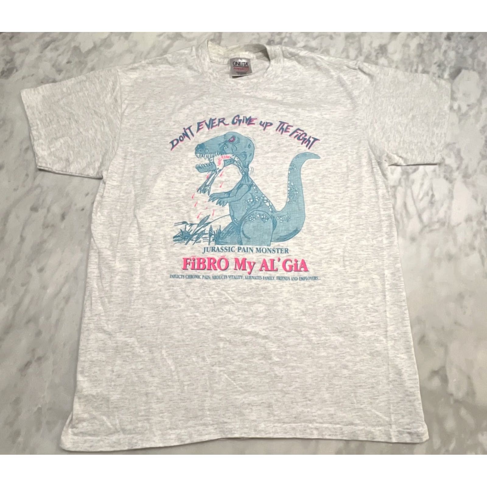 Vintage VINTAGE Don’t Ever Give Up The Fight Single Stitch T Shirt Men Large Jurassic US Size US L / EU 52-54 / 3 - 3 Thumbnail