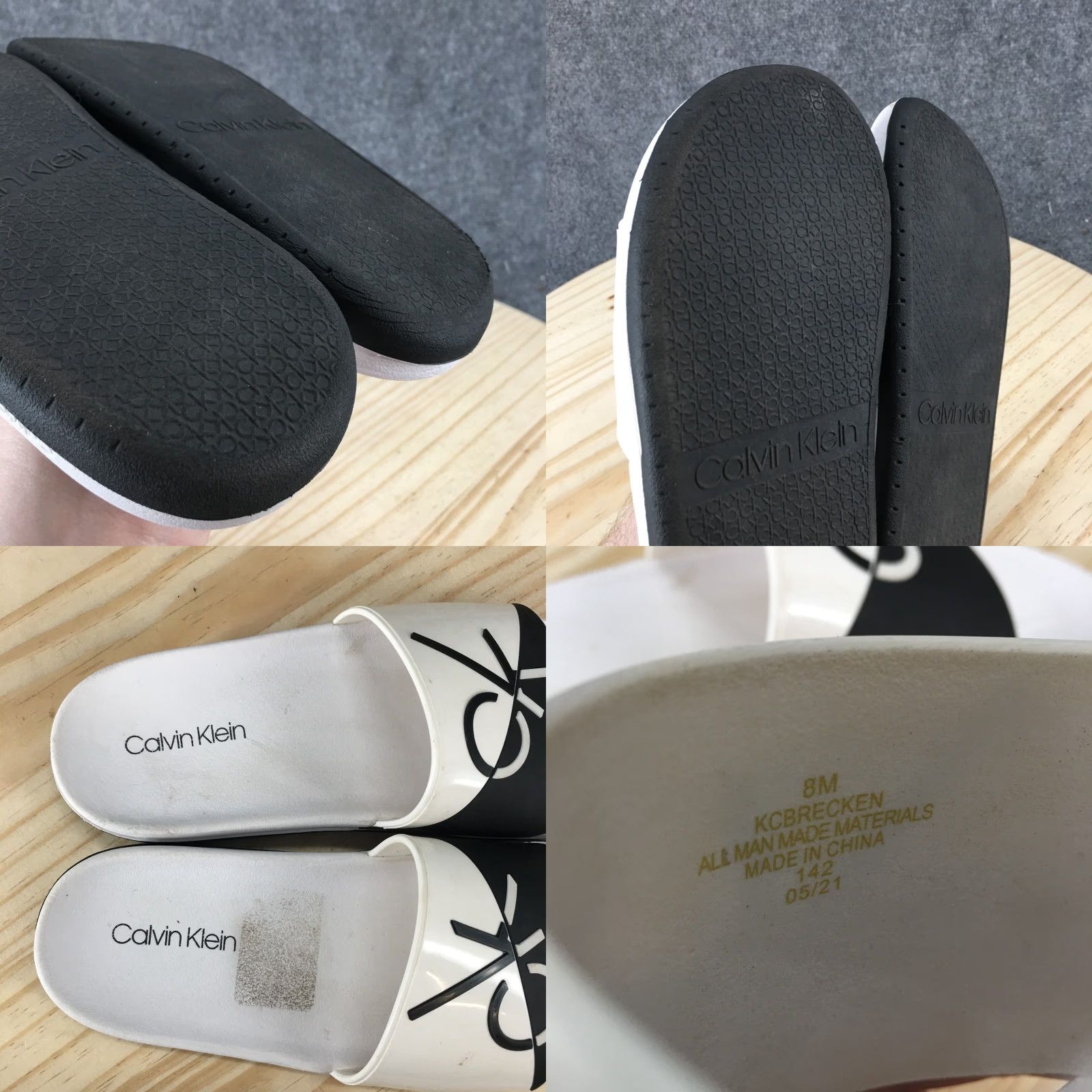 Calvin Klein Calvin Klein Sandals Womens 8 M Brecken Slide White Faux Leather Slip On Comfort Shoes Size US 8 / IT 38 - 9 Thumbnail