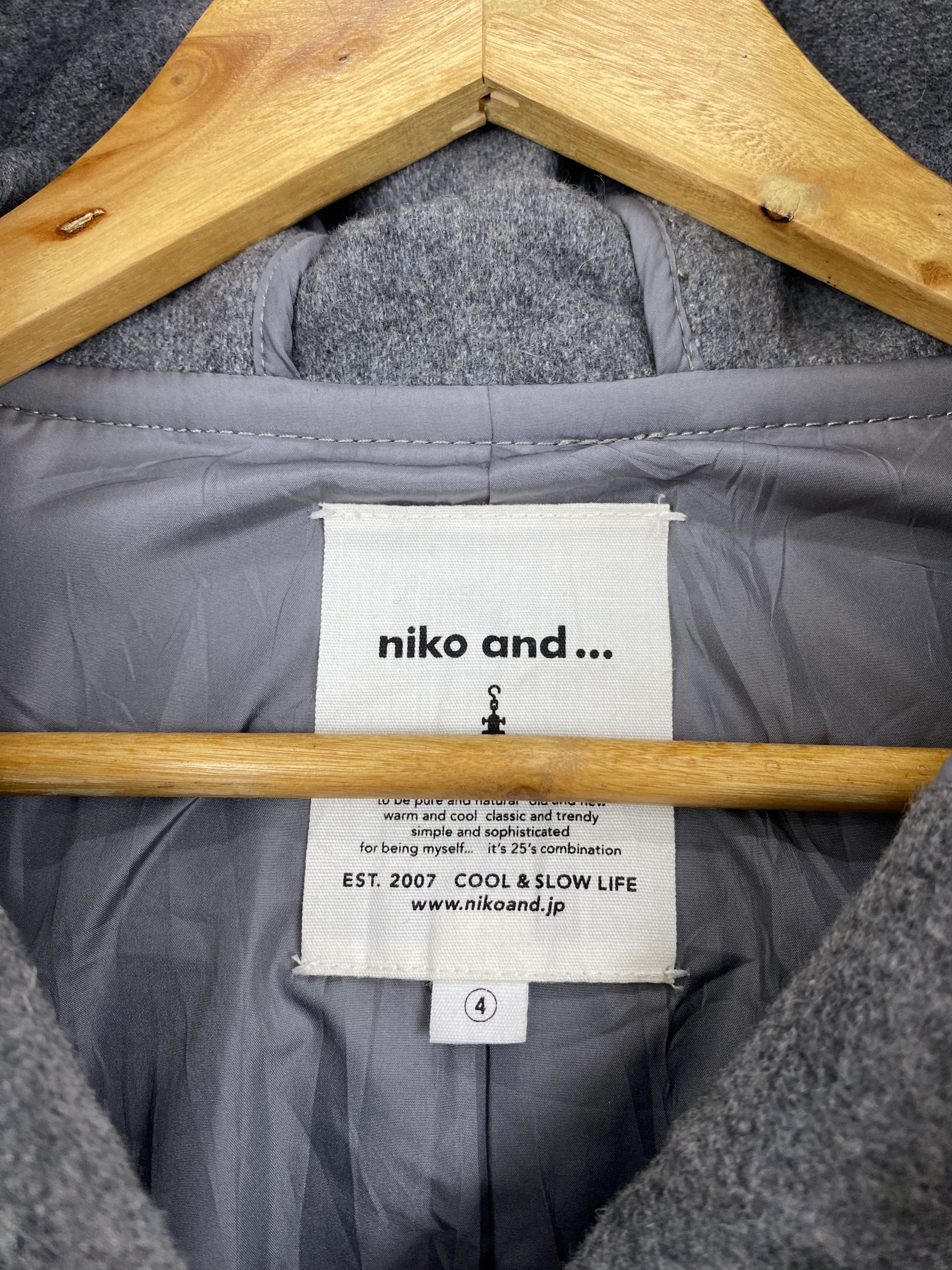 Japanese Brand Vintage Niko And ... Bold Stripes Hooded Wool Jacket JA0113 Size US XL / EU 56 / 4 - 5 Thumbnail