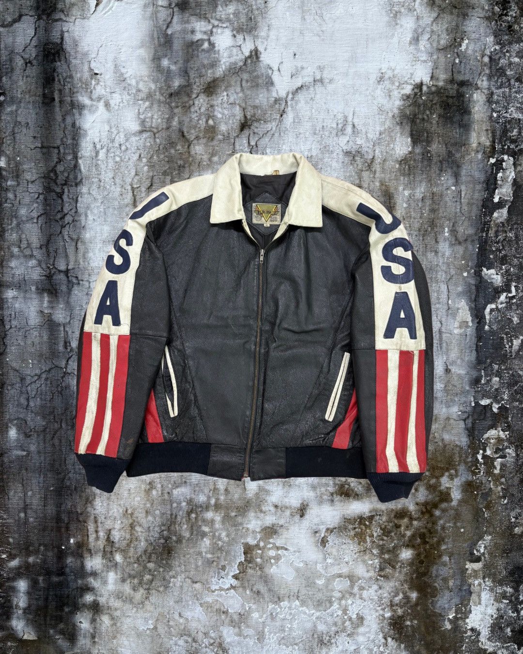 Other Vintage USA Flag Leather Jacket Size US XL / EU 56 / 4 - 1 Thumbnail