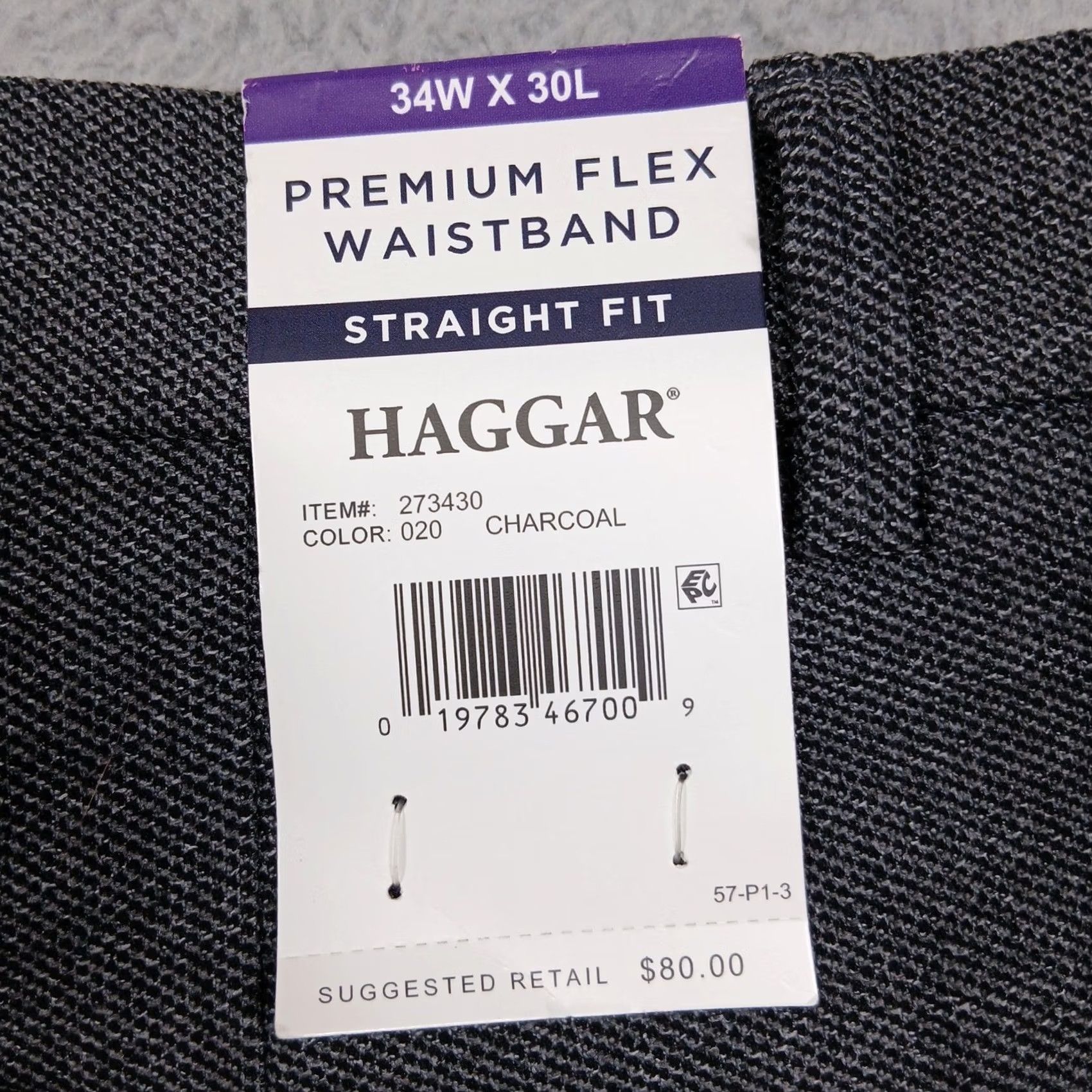Haggar Haggar Men's Gray Stretch Straight Fit Dress Pants 34x30 NWT Size US 34 / EU 50 - 5 Thumbnail