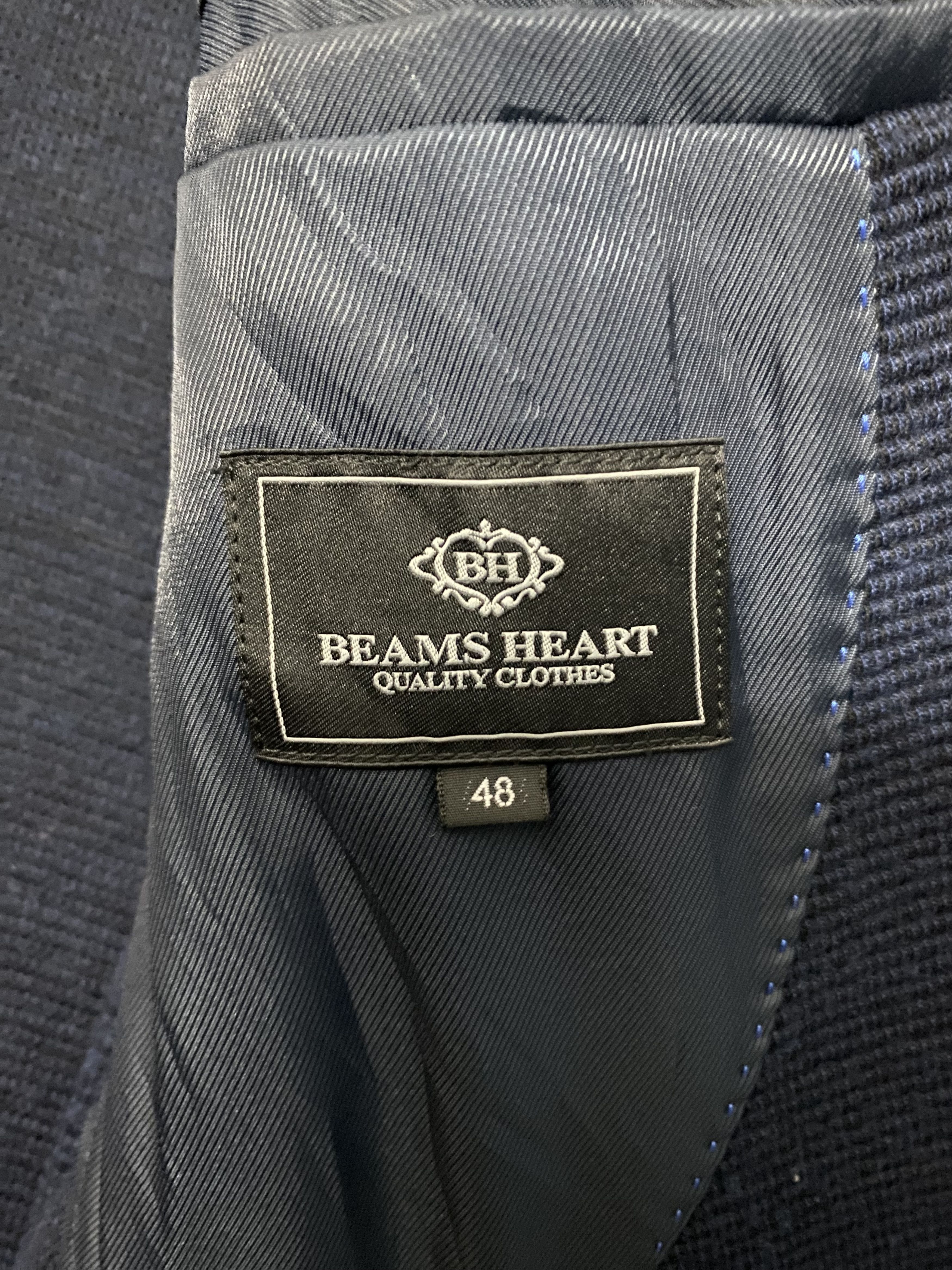 Beams Plus BEAMS HEART Textured Knit Navy Blazer Sport Coat Jacket Size US S / EU 44-46 / 1 - 7 Thumbnail