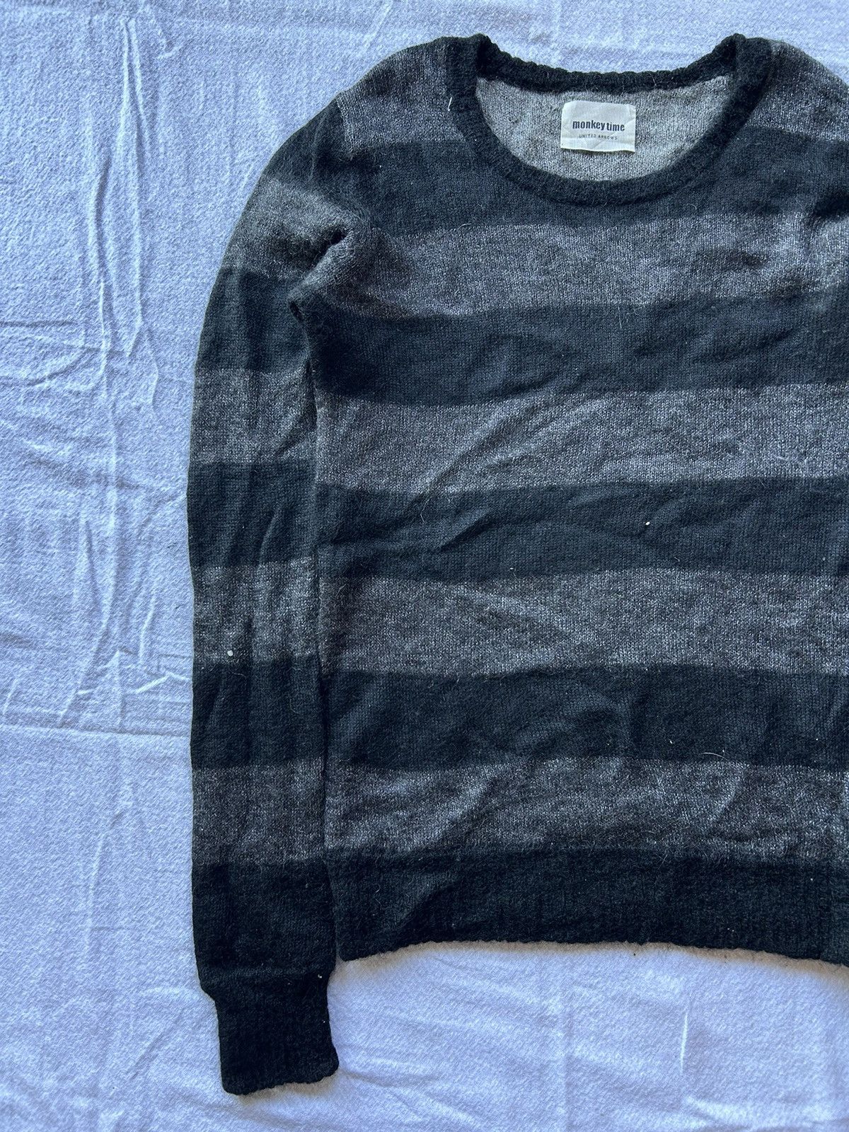 United Arrows × monkey time Monkey Time United Arrows Knitted Stripe Long Sleeve Size US L / EU 52-54 / 3 - 2 Thumbnail