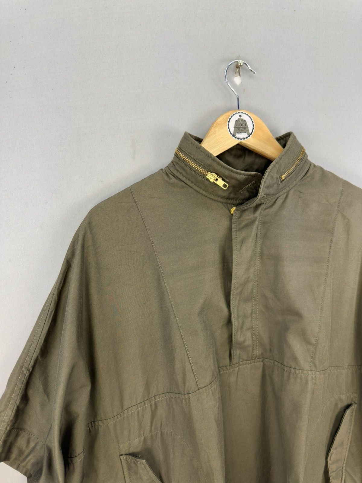Japanese Brand Lepsim Olive Green Avant-Garde Poncho Size ONE SIZE - 2 Thumbnail