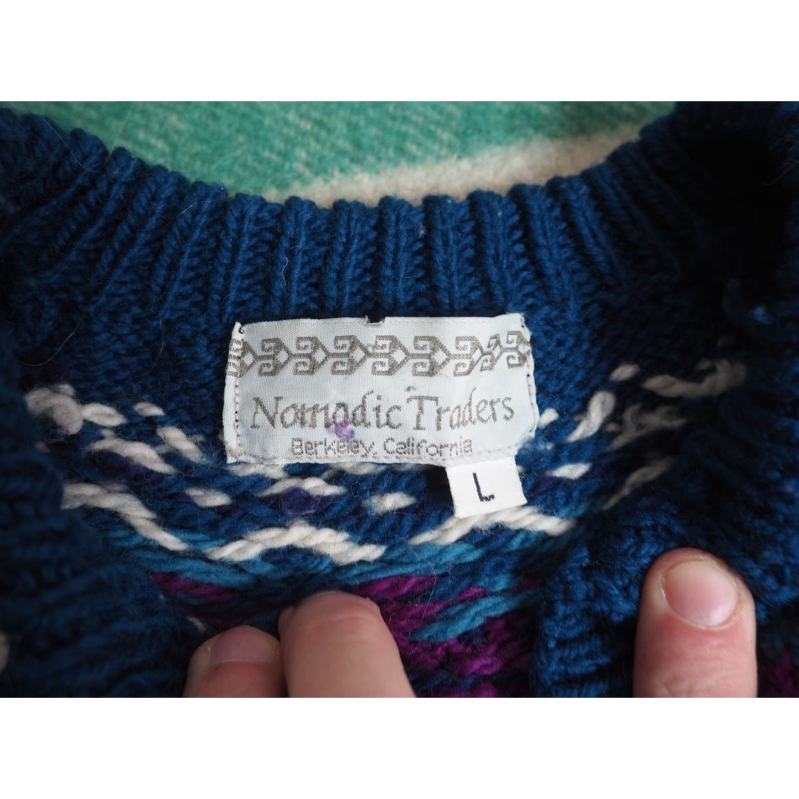 Vintage VINTAGE Nomadic Traders Berkeley Purple Fair Isle Nordic Wool Button Sweater M/L Cardigan Women Size M / US 6-8 / IT 42-44 - 3 Thumbnail