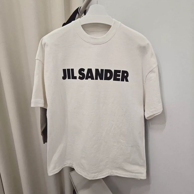 Jil Sander Jil Sander White logo short sleeved cotton T-shirt Size S / US 4 / IT 40 - 1 Thumbnail