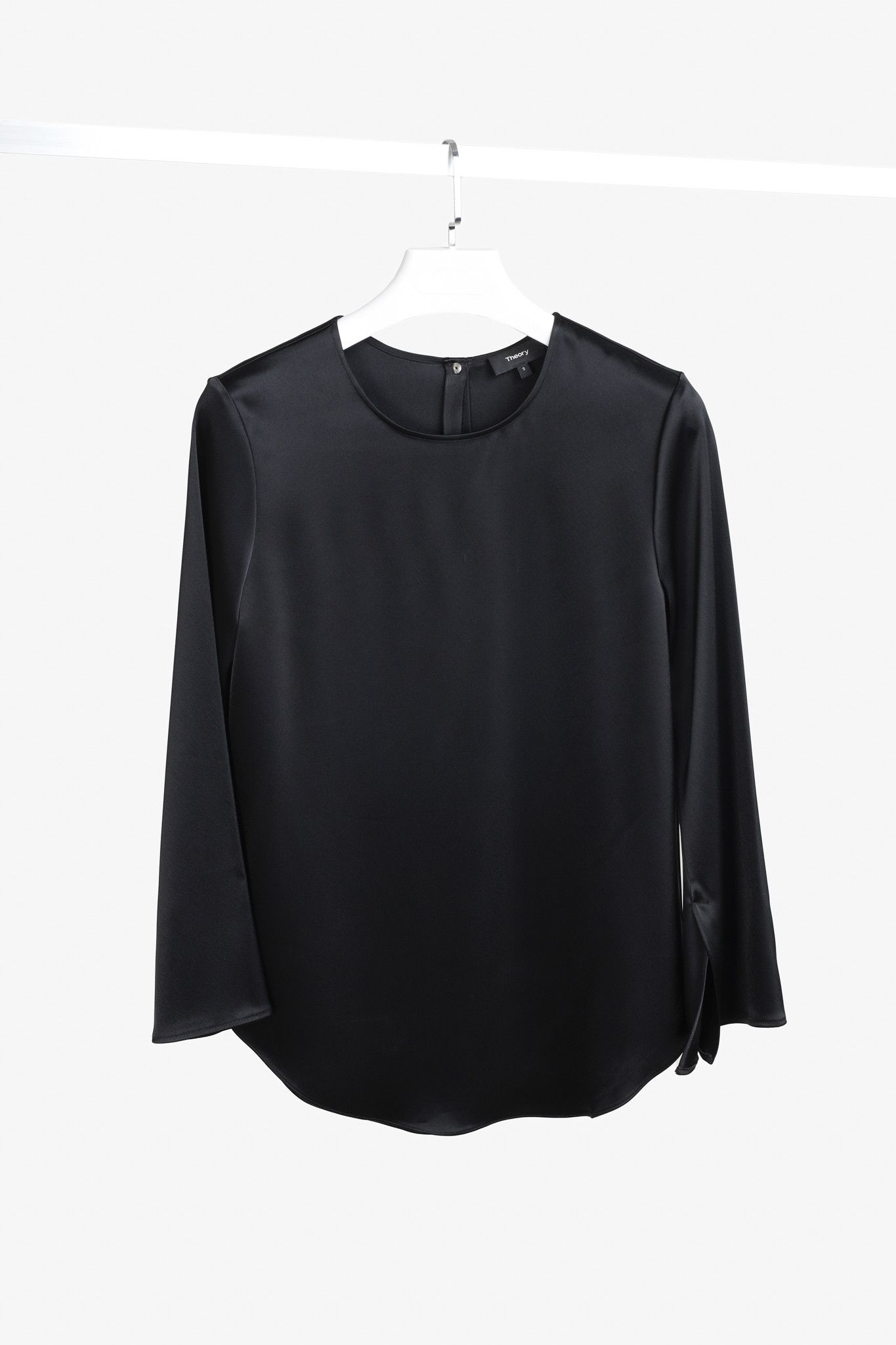 Theory Theory Black Minimalist Satin Blouse Size S / US 4 / IT 40 - 1 Thumbnail