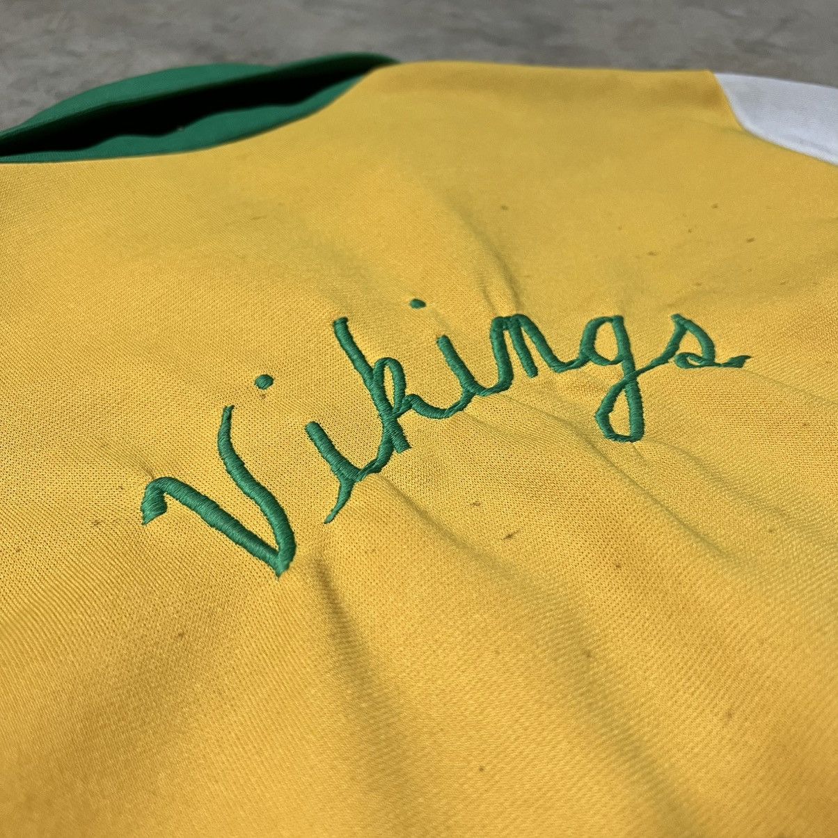 Vintage Vintage 60’s “Vikings” 🇺🇸 Chain-Stitch Letterman Track Jacket Size US L / EU 52-54 / 3 - 9 Thumbnail
