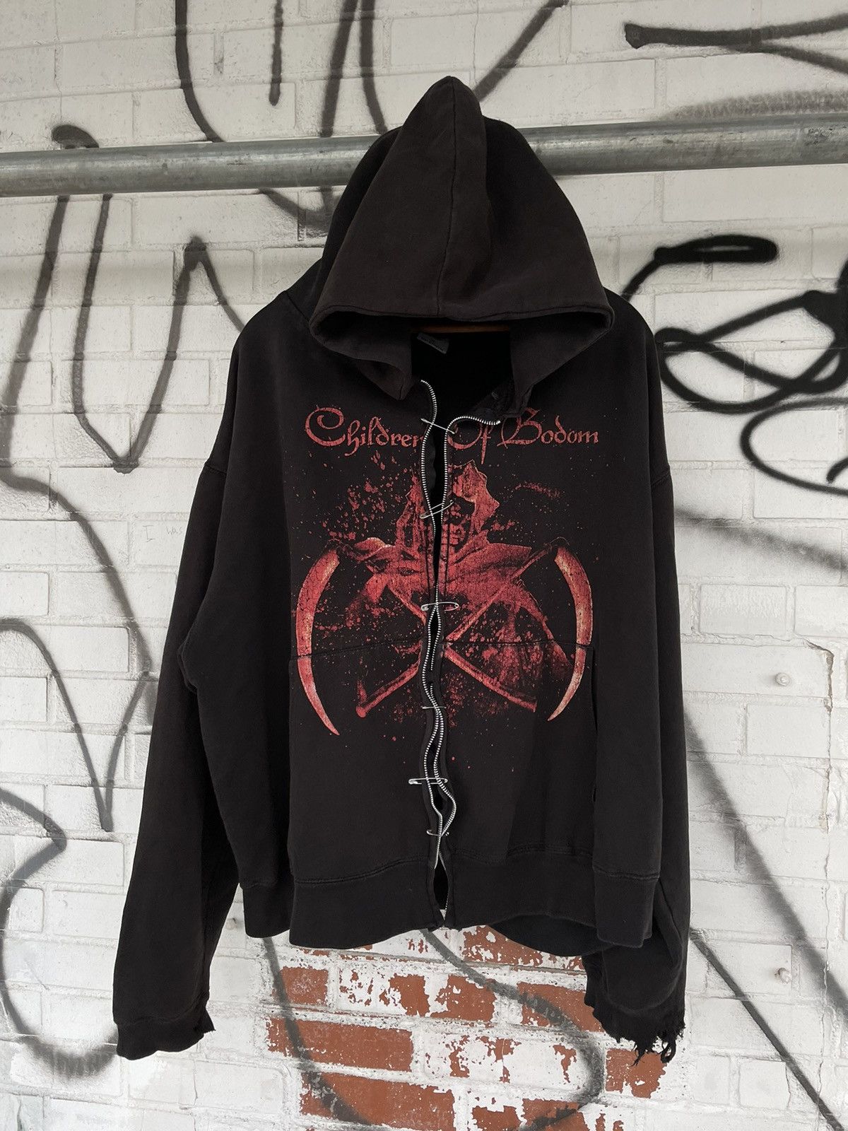 Band Tees Vintage Thrashed Child Of Bodom COBHC Zip Up Hoodie