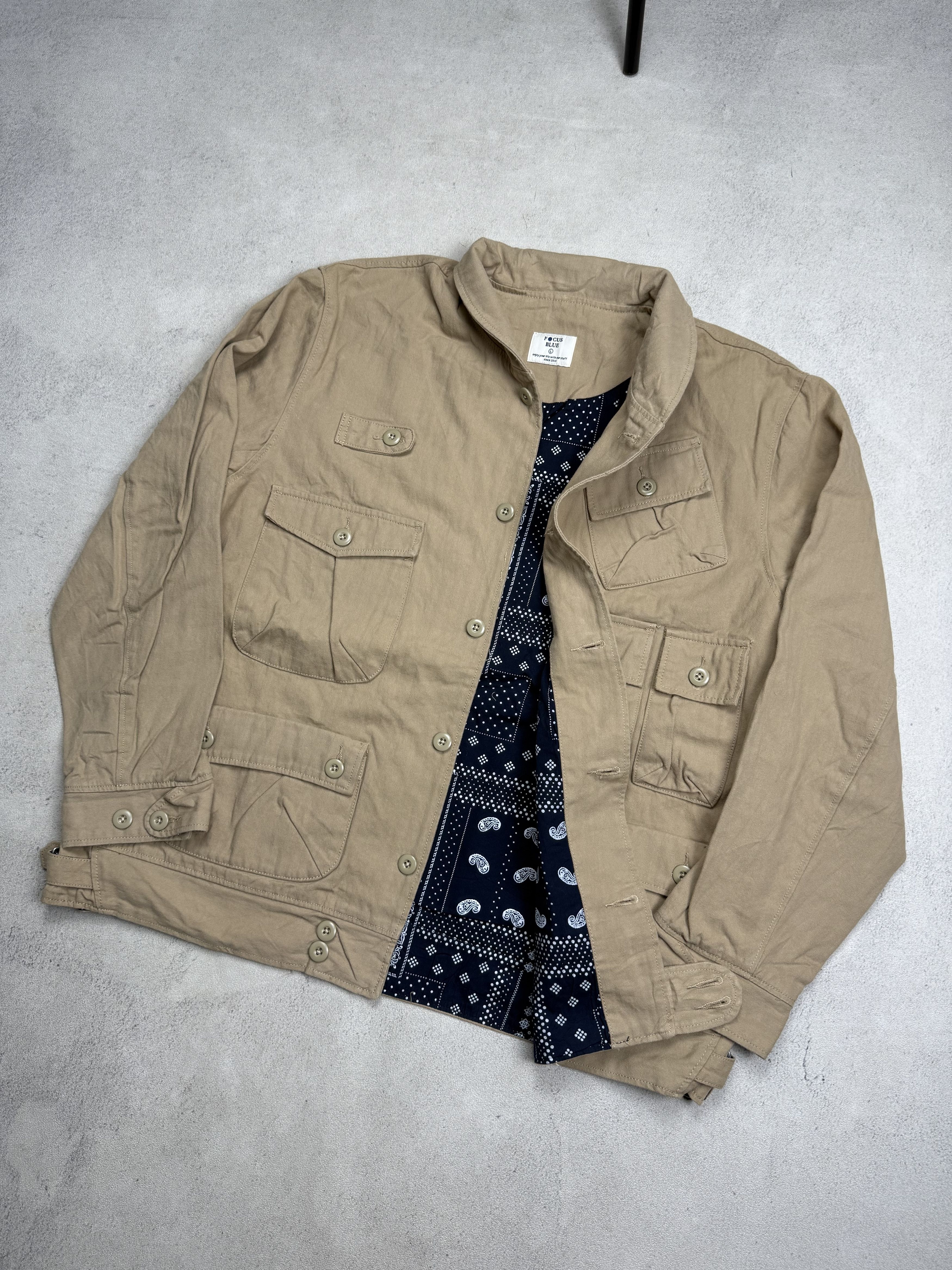 Japanese Brand Focus Blue Multi Pocket Utility Jacket 3D Pocket Cargo Size US L / EU 52-54 / 3 - 6 Thumbnail