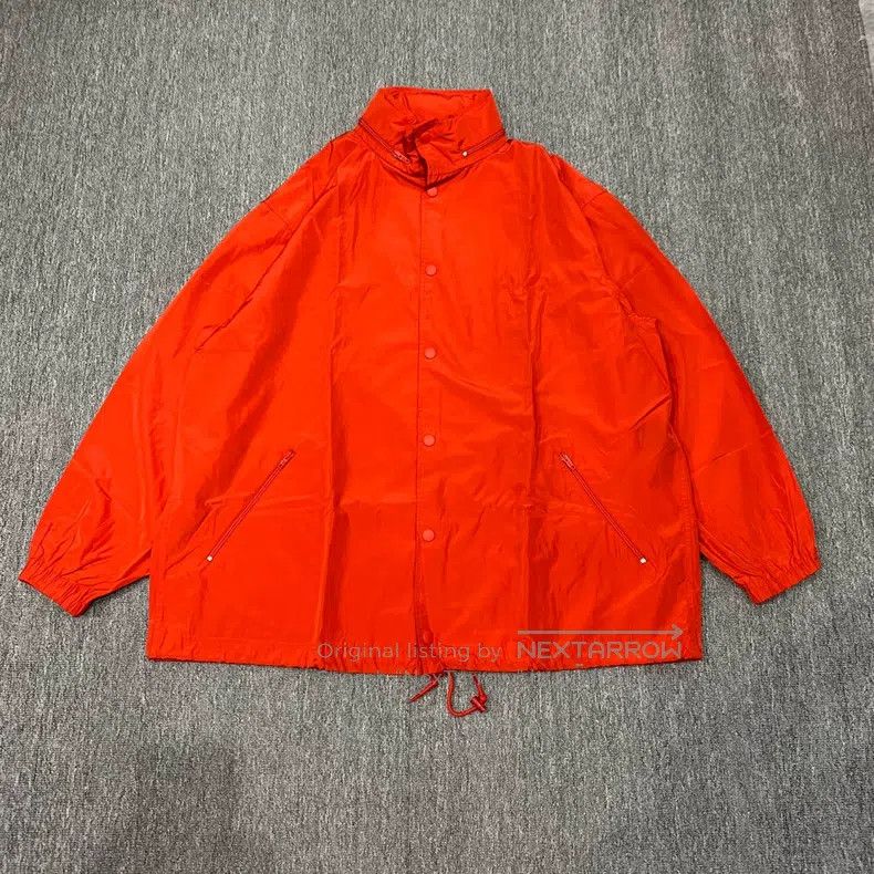 Balenciaga Red Embroidered Logo Windbreaker Jacket