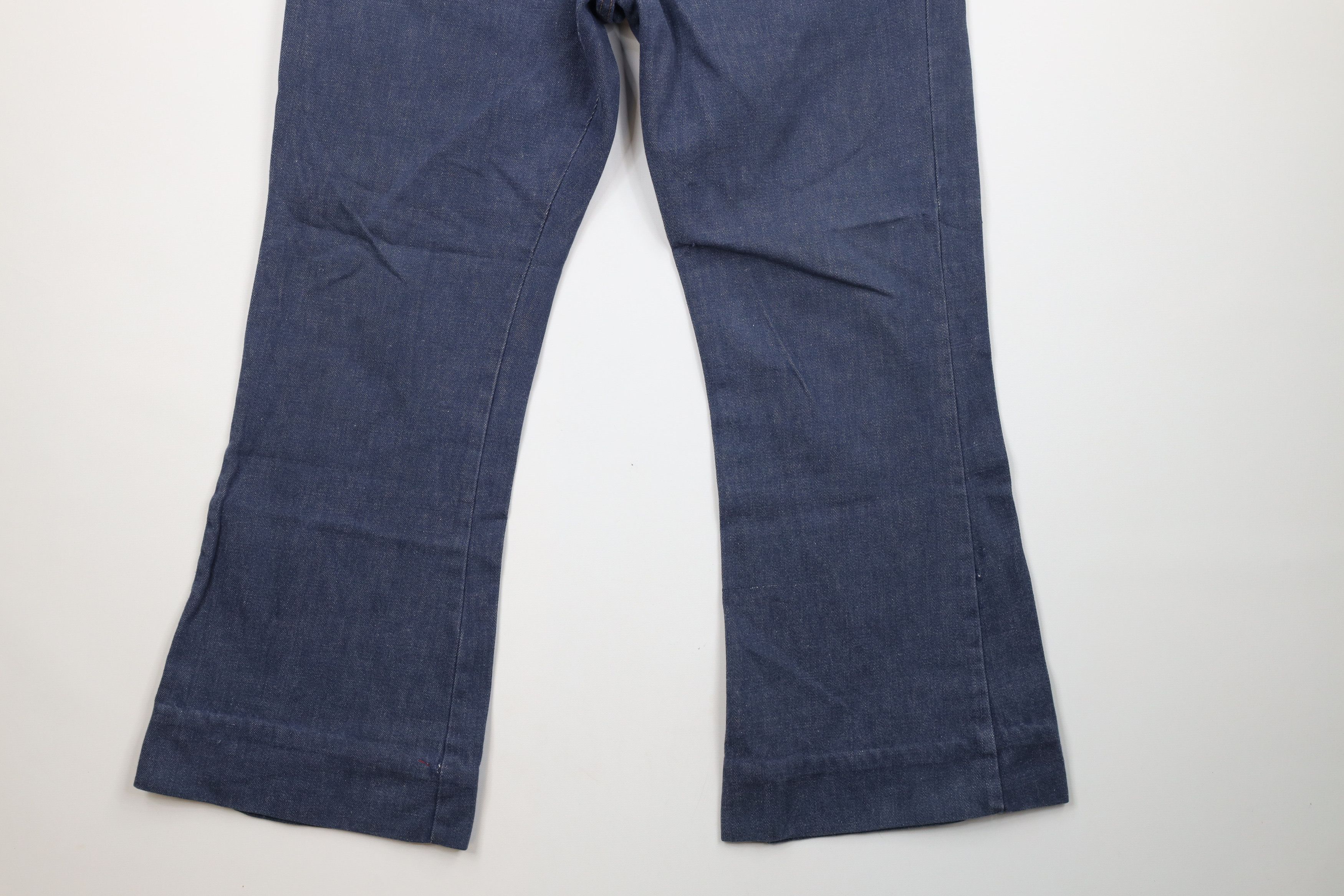 Vintage Vintage 70s Streetwear Wide Leg Bell Bottoms Jeans Blue USA Size 34 - 4 Thumbnail