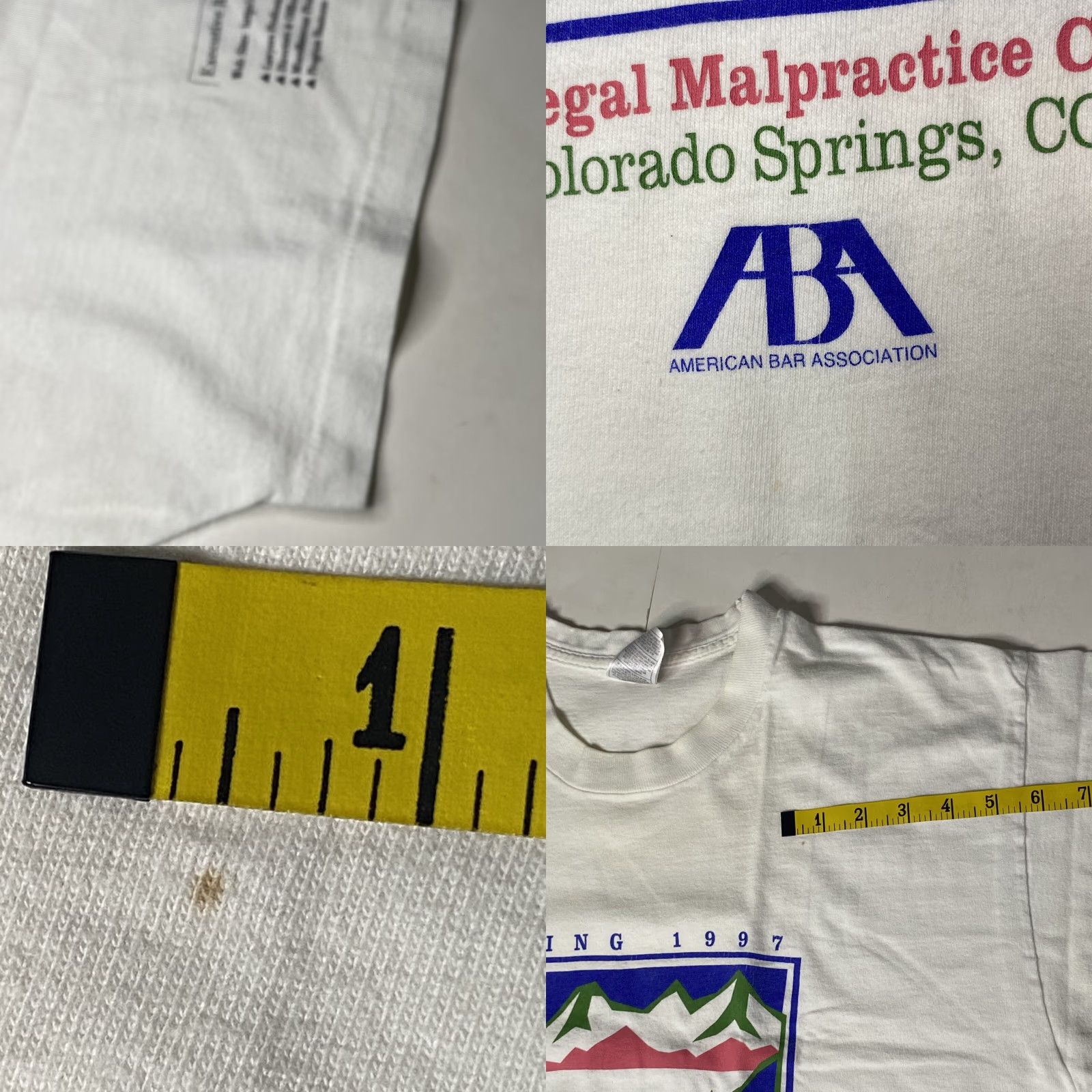 Fruit Of The Loom VINTAGE National Legal Malpractice Conference T Shirt Large L White 1997 Single Stitch Mens Size US L / EU 52-54 / 3 - 9 Thumbnail