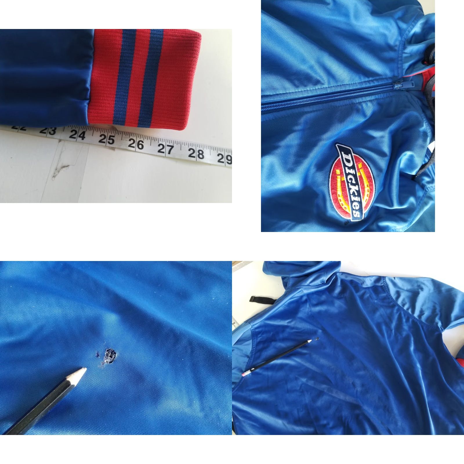 Dickies VINTAGE Dickies Jacket Bomber Jacket Zip Up Blue Red XL Distressed Men All Seasons Workwear 90s Beer Biker Size US XL / EU 56 / 4 - 8 Thumbnail