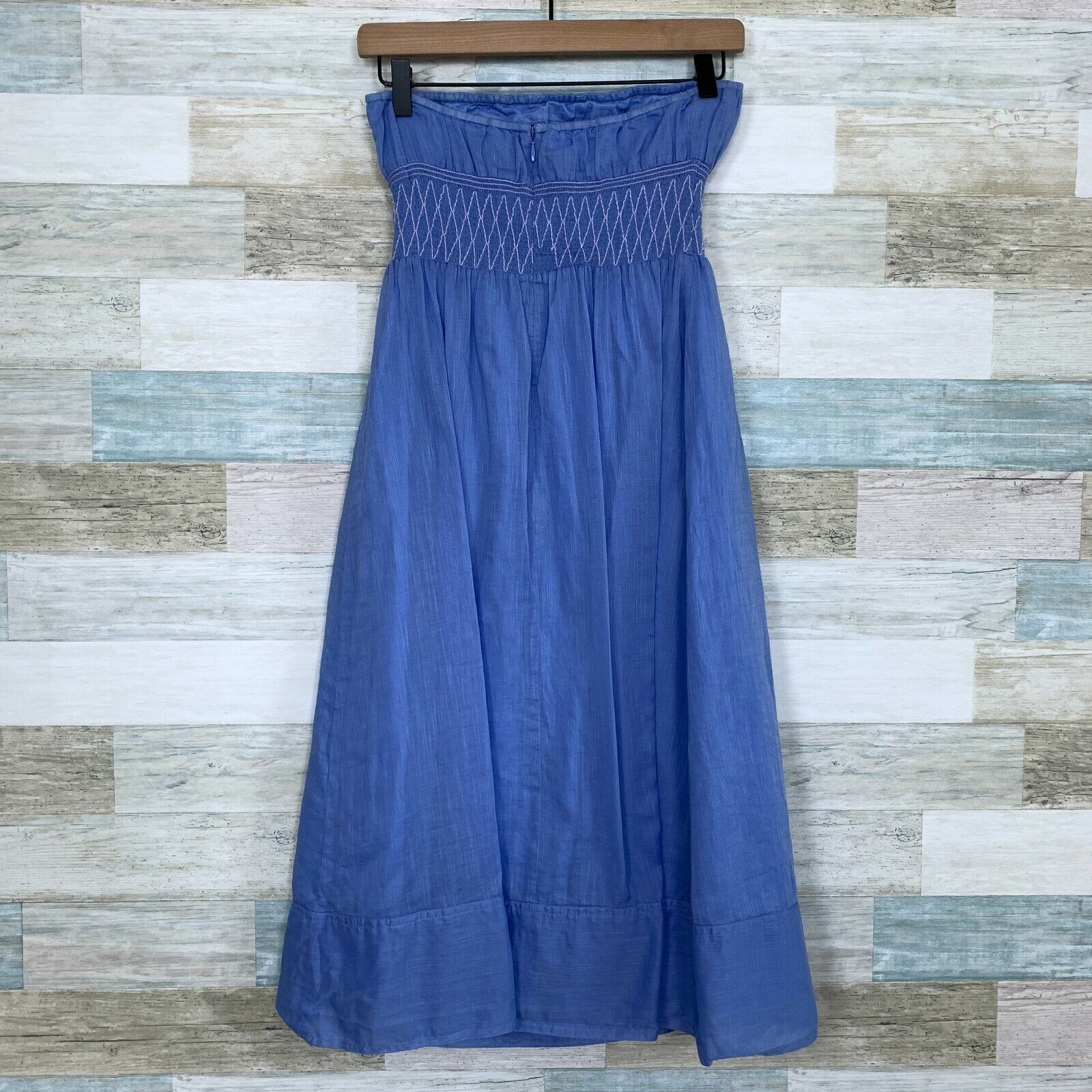 J.Crew J Crew Cabana Strapless Midi Dress Blue Womens 2 Size XS / US 0-2 / IT 36-38 - 4 Thumbnail