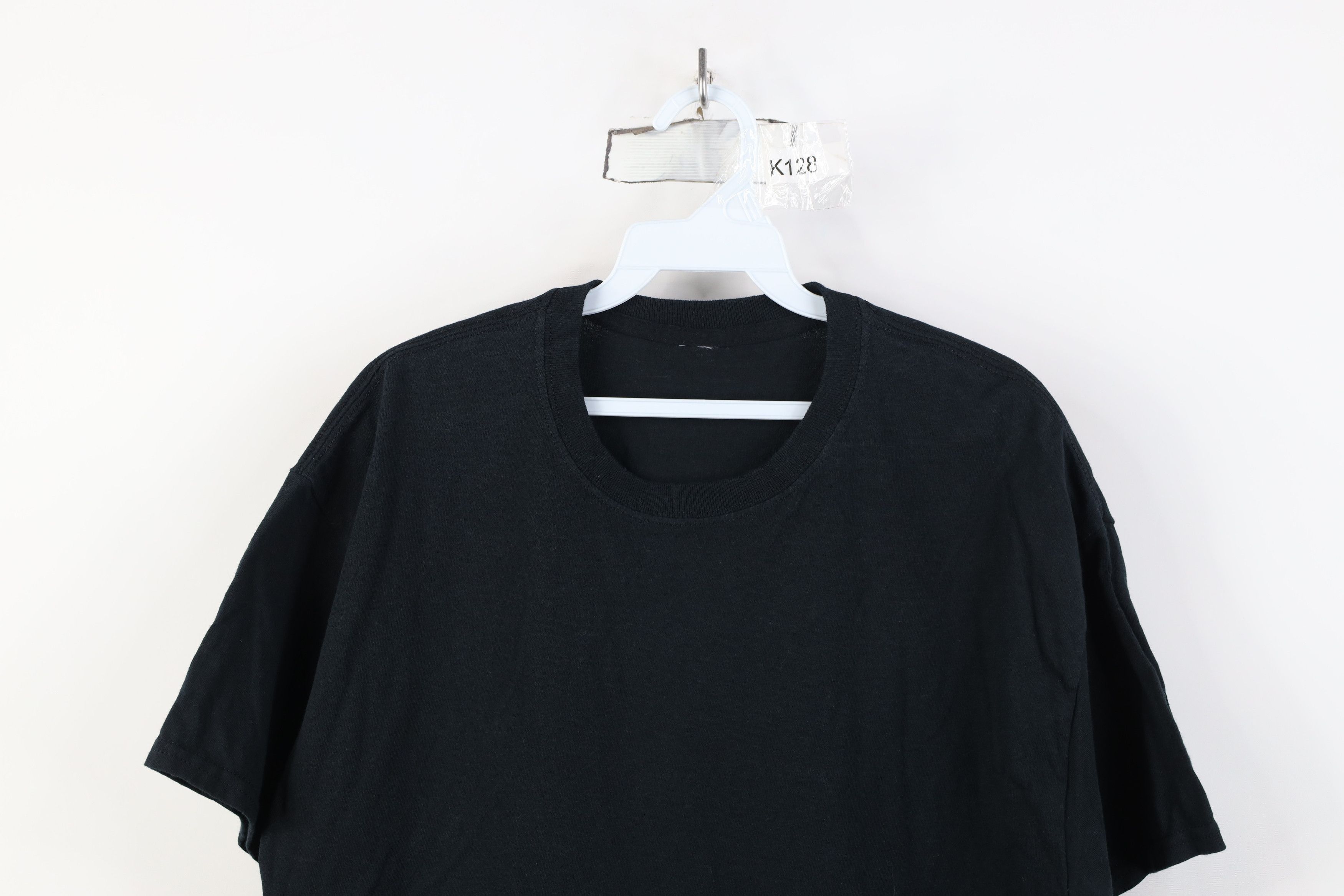 Vintage Vintage 90s Y2K Streetwear Faded Blank Cotton T-Shirt Black Size US M / EU 48-50 / 2 - 2 Thumbnail