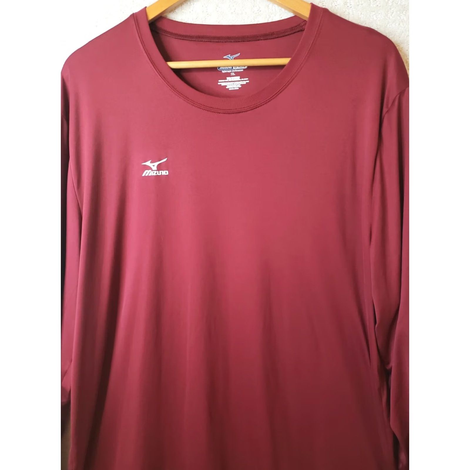 Mizuno Mizuno DryLite Men XL Red Long Sleeve Crew Neck Performance Shirt Size US XL / EU 56 / 4 - 2 Thumbnail