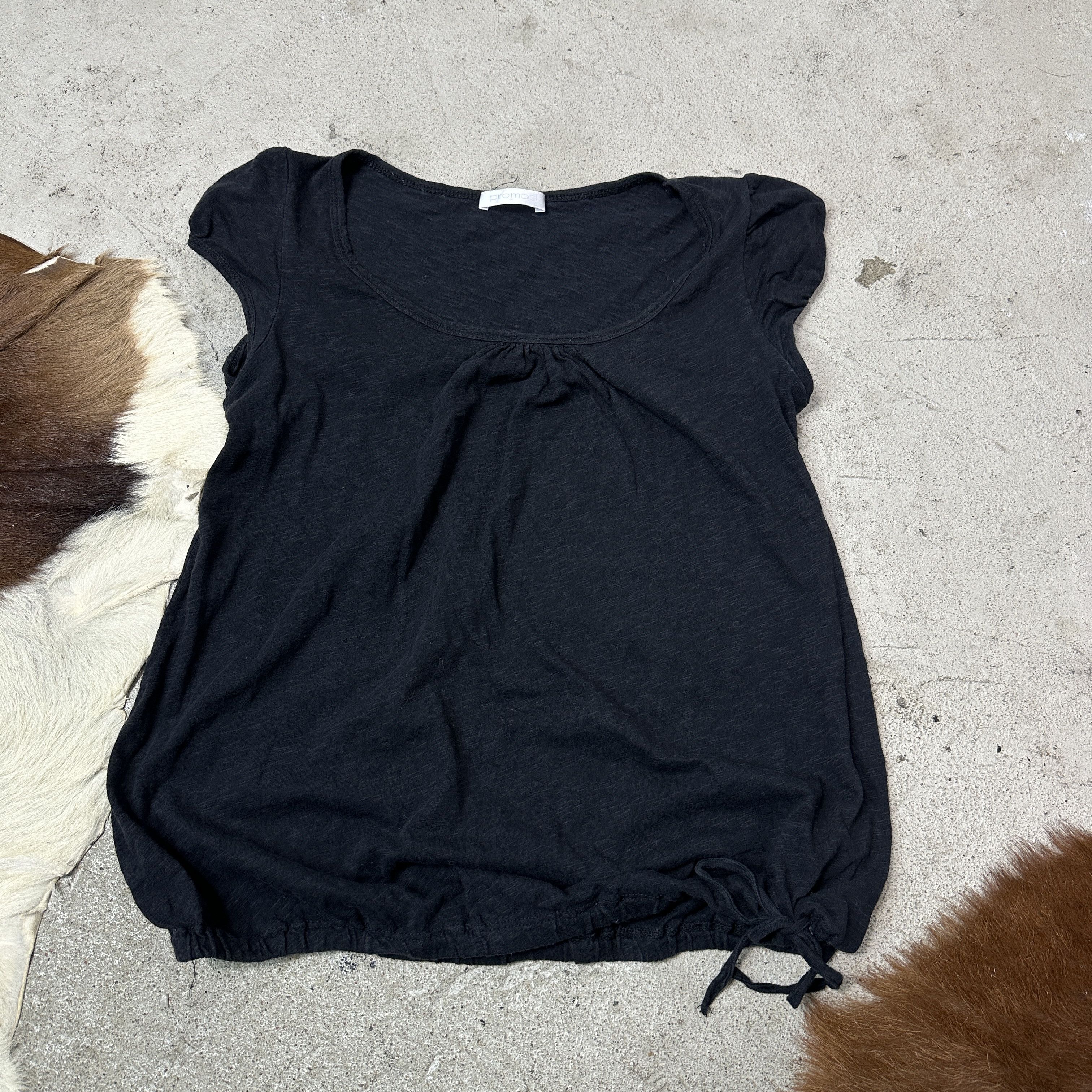 Vintage Vintage Basic Casual Boat Neck Bubble T-shirt 00s Size S / US 4 / IT 40 - 4 Thumbnail