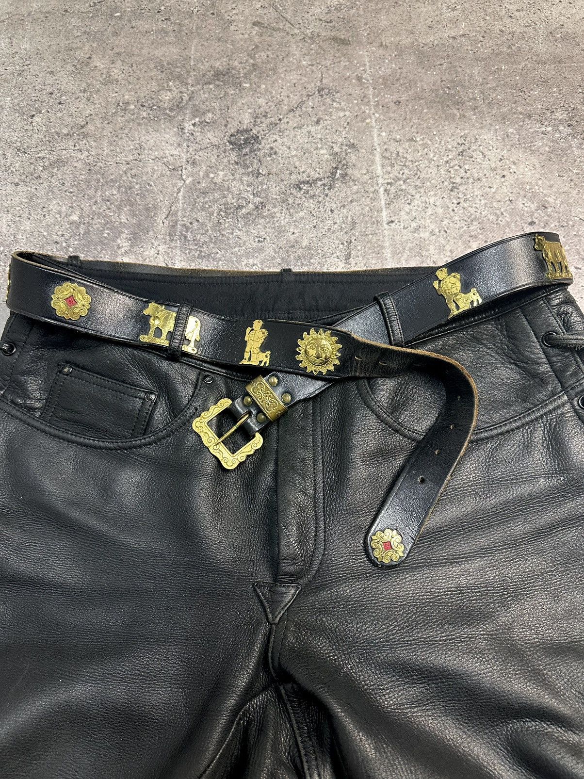 If Six Was Nine Vintage Belt B.B.Simon leather Avantgarde Hysteric Glamour Size ONE SIZE - 7 Thumbnail