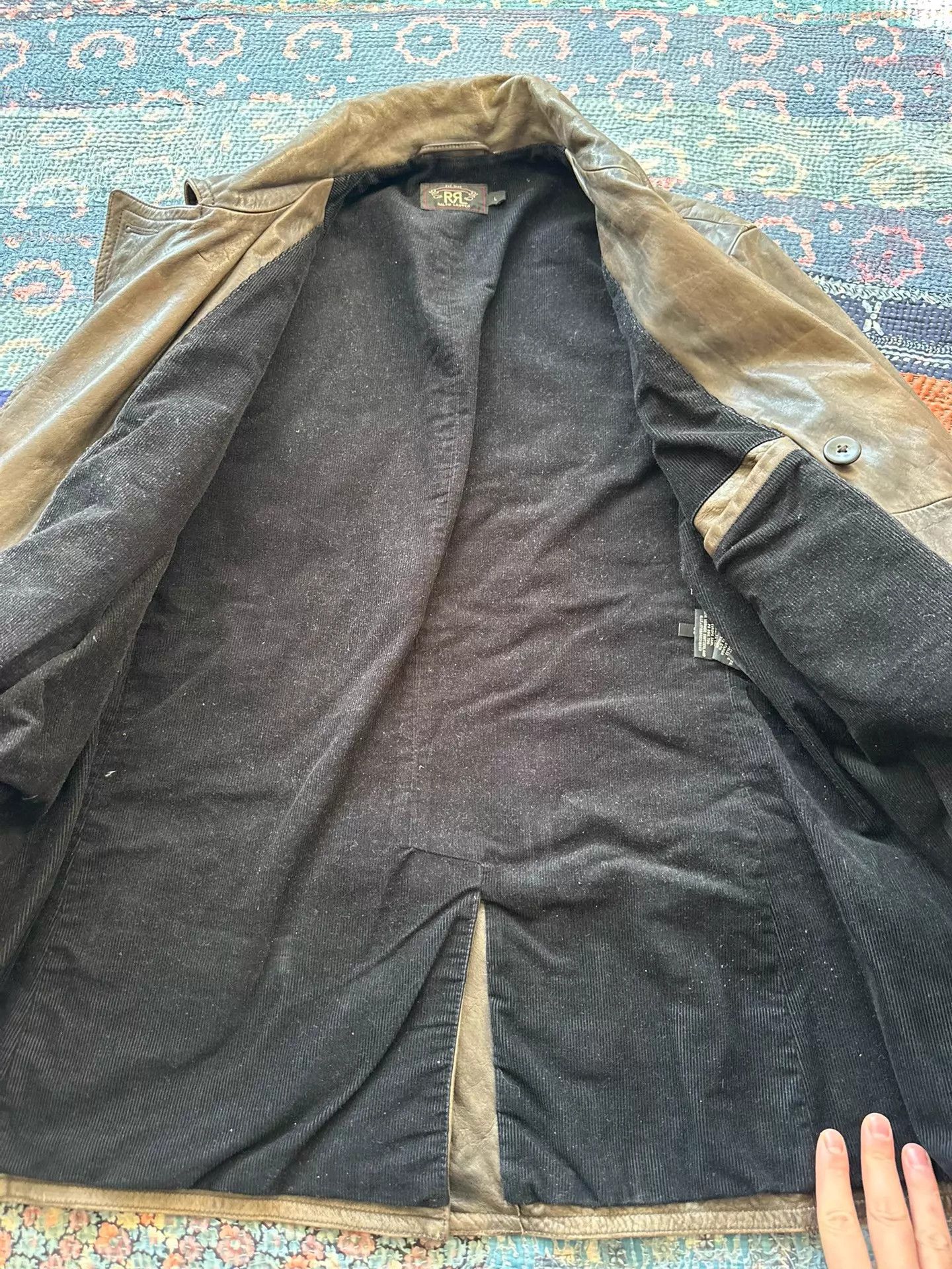 RRL Ralph Lauren RRL Distressed Color Wash Leather Coat L (XL Fit) Corduroy Size US L / EU 52-54 / 3 - 7 Thumbnail