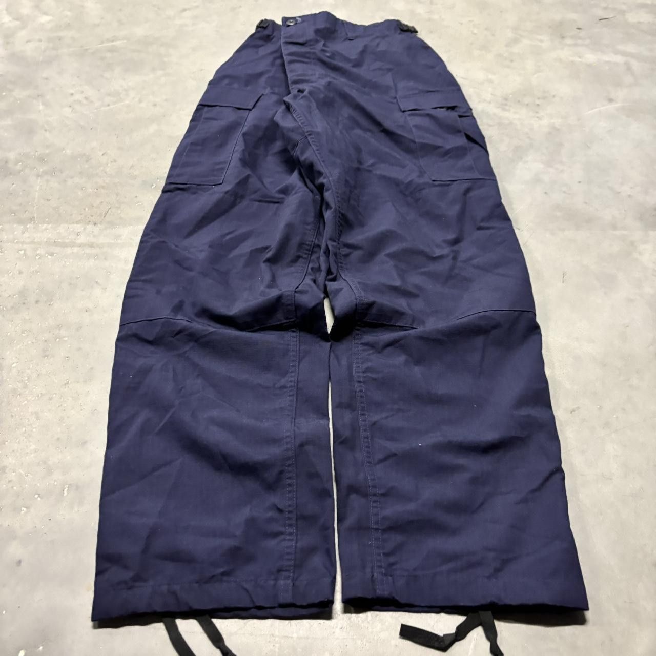 Japanese Brand × Vintage Crazy Vintage Y2K/2000s Baggy Navy Blue Workwear Cargo Pants! Size US 36 / EU 52 - 3 Thumbnail