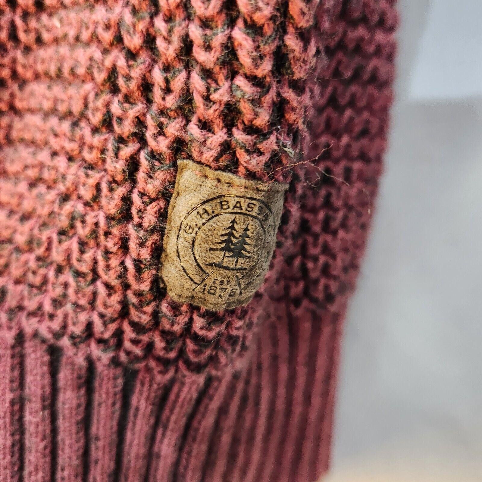 G.H. Bass & Co. G H Bass Mens Knit Quarter Zip Maroon Sweater Size XL Size US XL / EU 56 / 4 - 4 Thumbnail