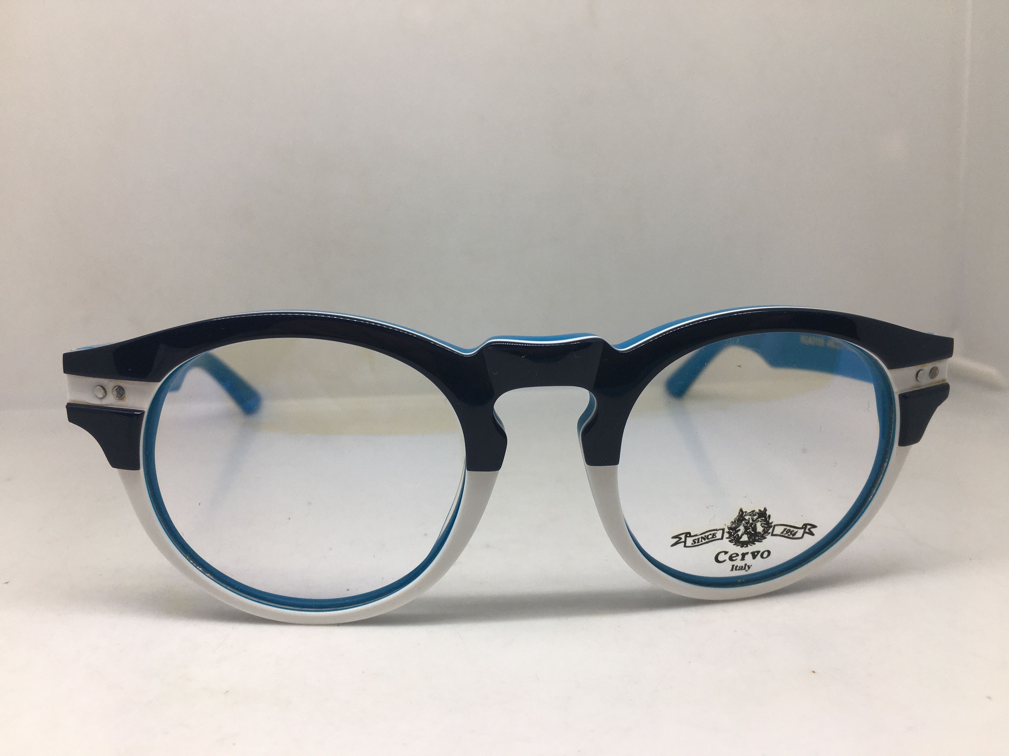 Other EYECRAFT Black White Blue Keyhole Eyeglasses Frame Size ONE SIZE - 1 Thumbnail