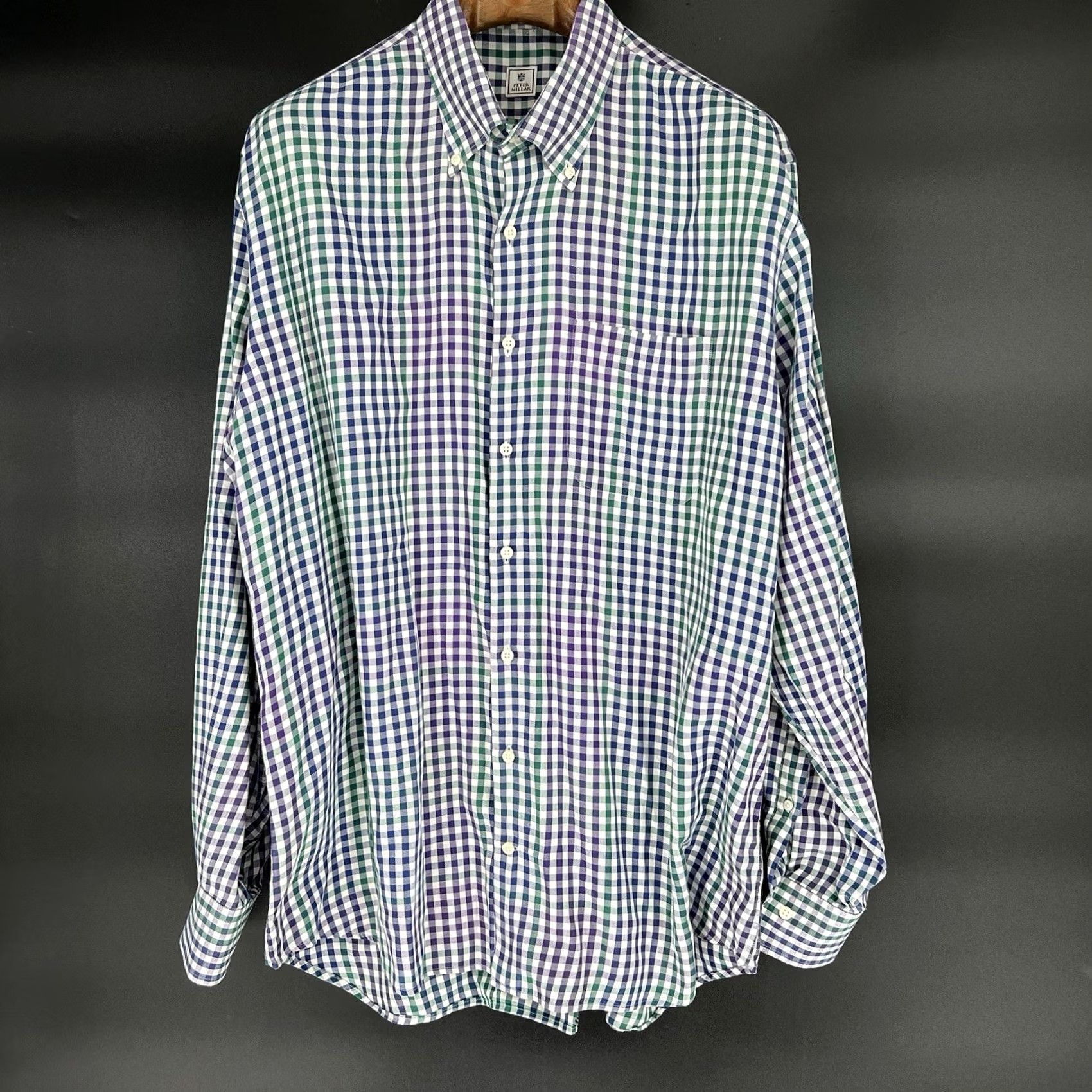 Peter Millar Peter Millar Button-Down Shirt Men's Gingham Multi-Color XL Check Long Sleeve Pocket Casual Size US XL / EU 56 / 4 - 2 Thumbnail