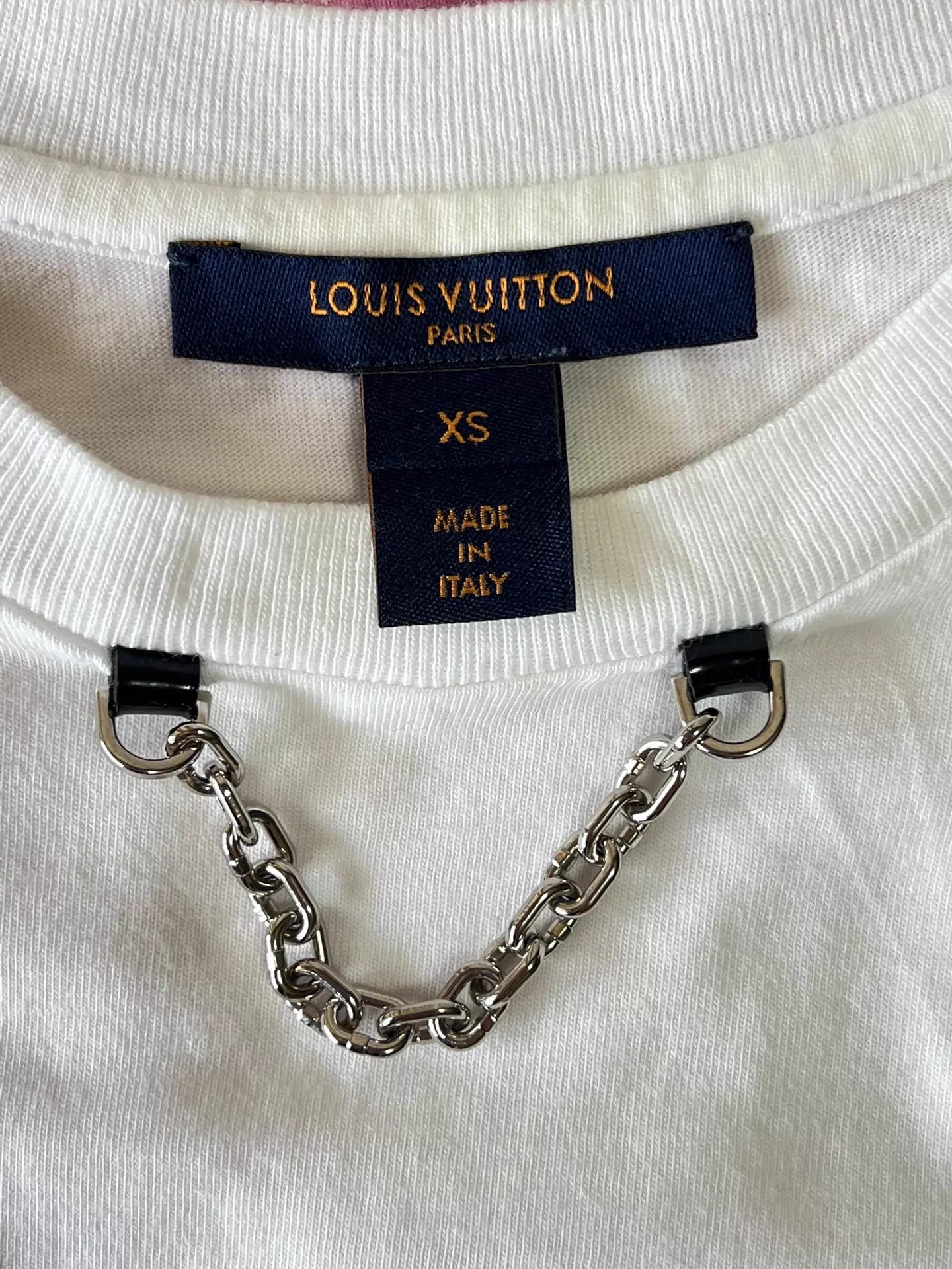 Louis Vuitton Louis Vuitton Chain Logo Short-Sleeve T-Shirt XS White Size XS / US 0-2 / IT 36-38 - 6 Thumbnail