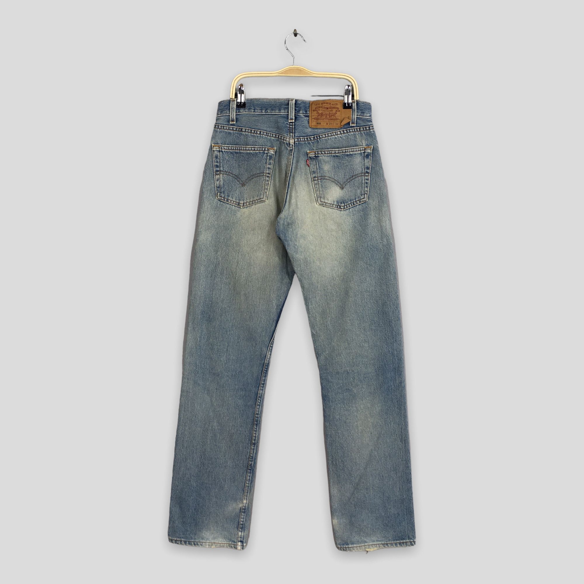 Levi's Size 27x31.5 Vintage 90s Levi's 501 Faded Blue Jeans S1865 Size 27" / US 4 / IT 40 - 9 Thumbnail