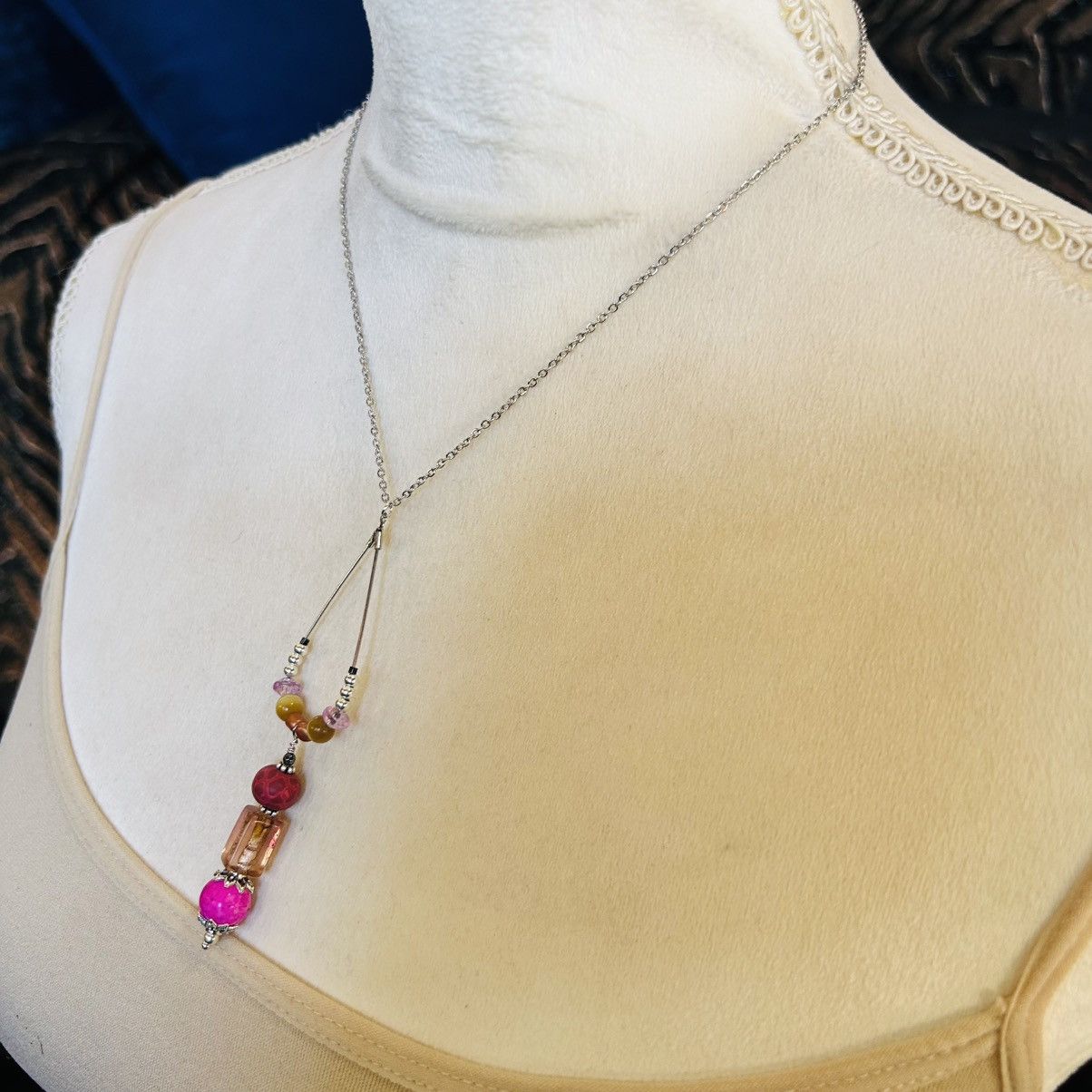 Handmade Handcrafted vintage bead changeable charm pendant necklace Size ONE SIZE - 4 Thumbnail