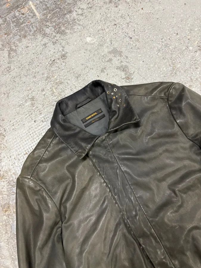 Diesel Diesel Studded Eyelet Grey Leather Jacket Size S / US 4 / IT 40 - 5 Thumbnail